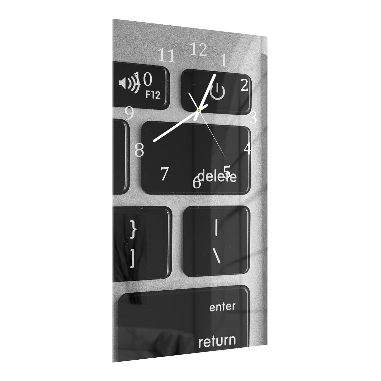 Wanduhr 30x60 - Schwarz-Weiß Tastatur