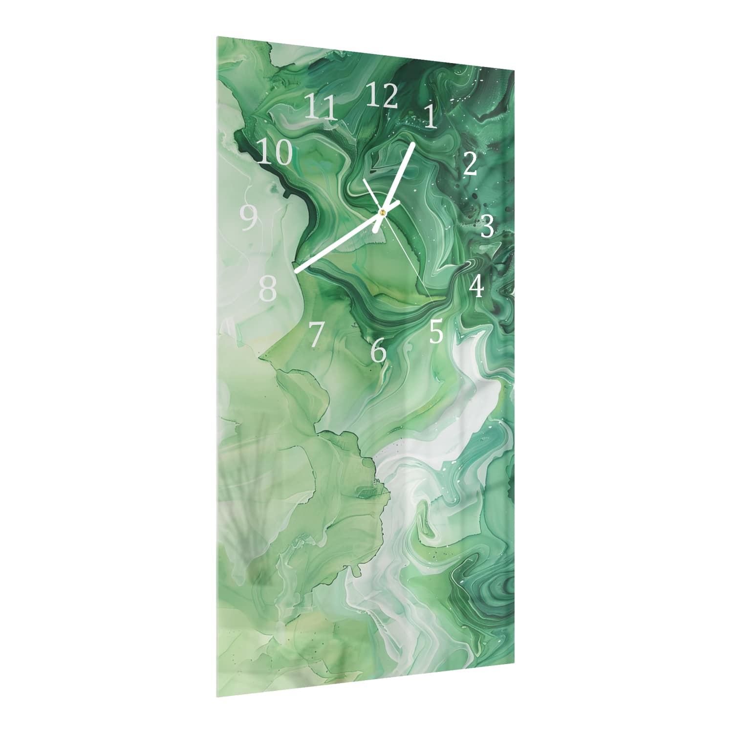 Wanduhr 30x60 - Grüne Aquarell-Textur