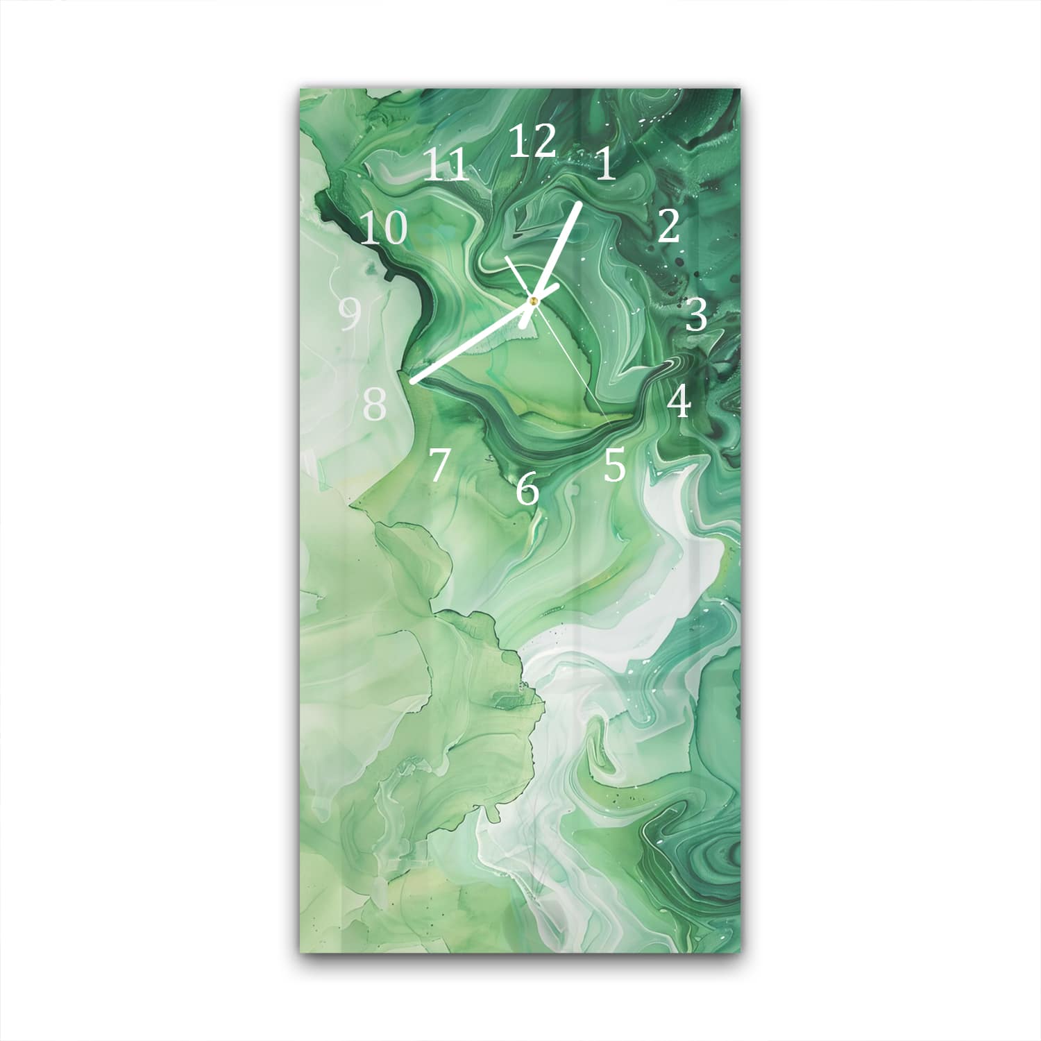 Wanduhr 30x60 - Grüne Aquarell-Textur
