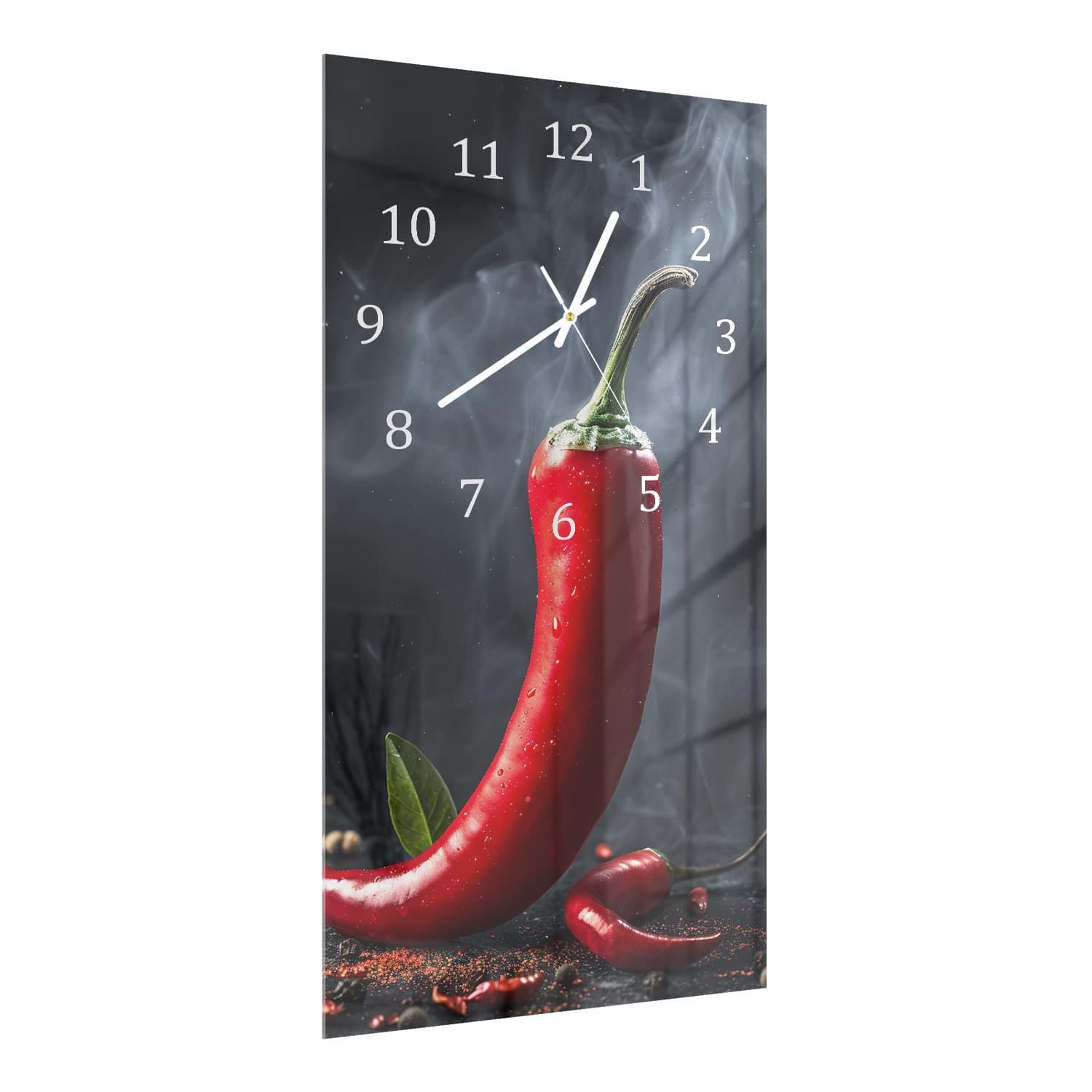 Wanduhr 30x60 - Pfeffer im Nebel