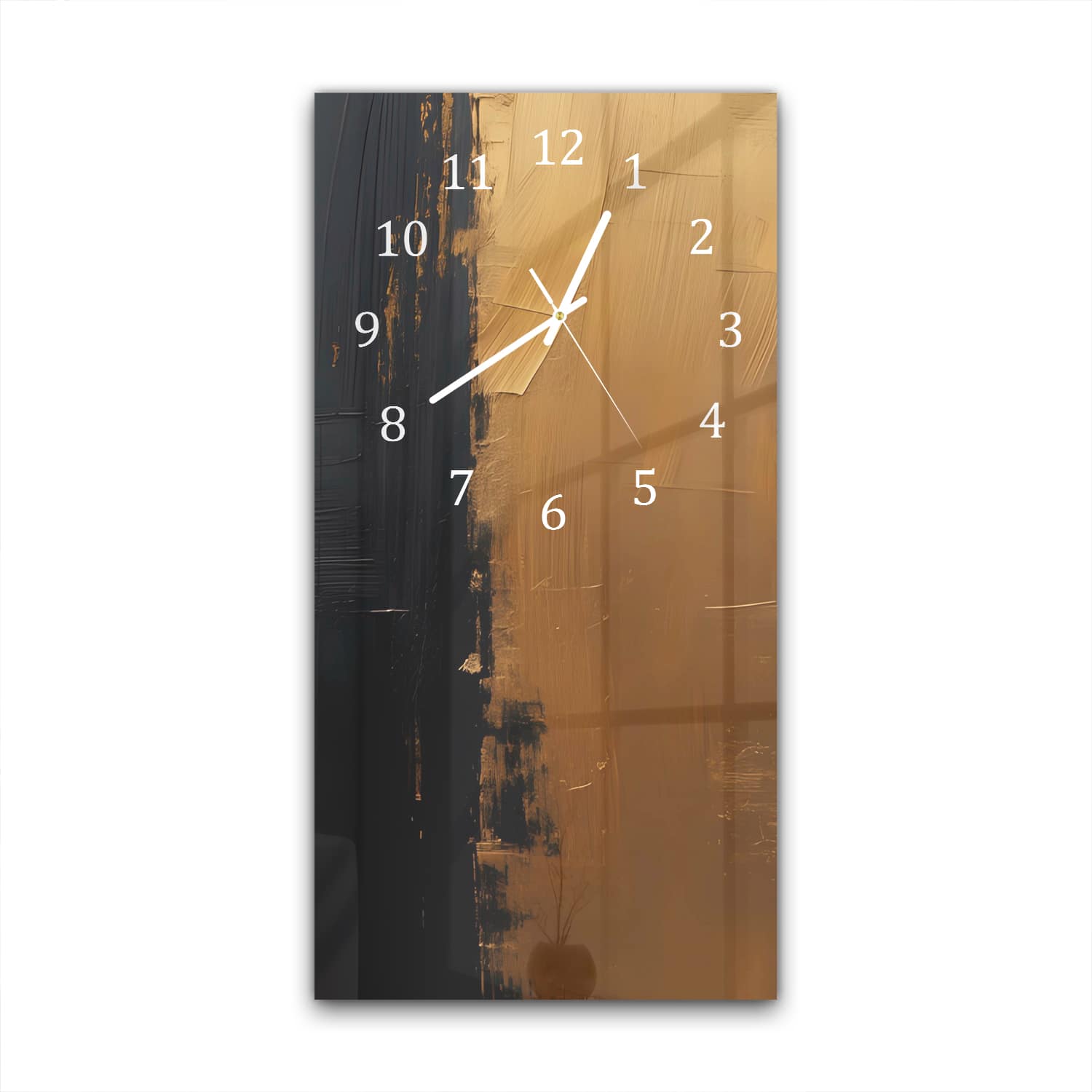 Wanduhr 30x60 - Goldene Streifen