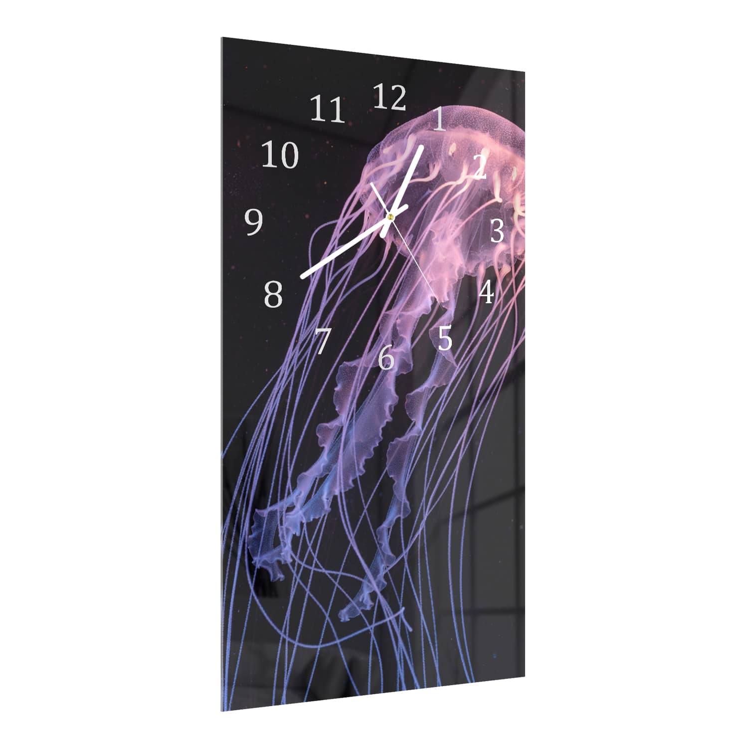 Wanduhr 30x60 - Bunte Qualle