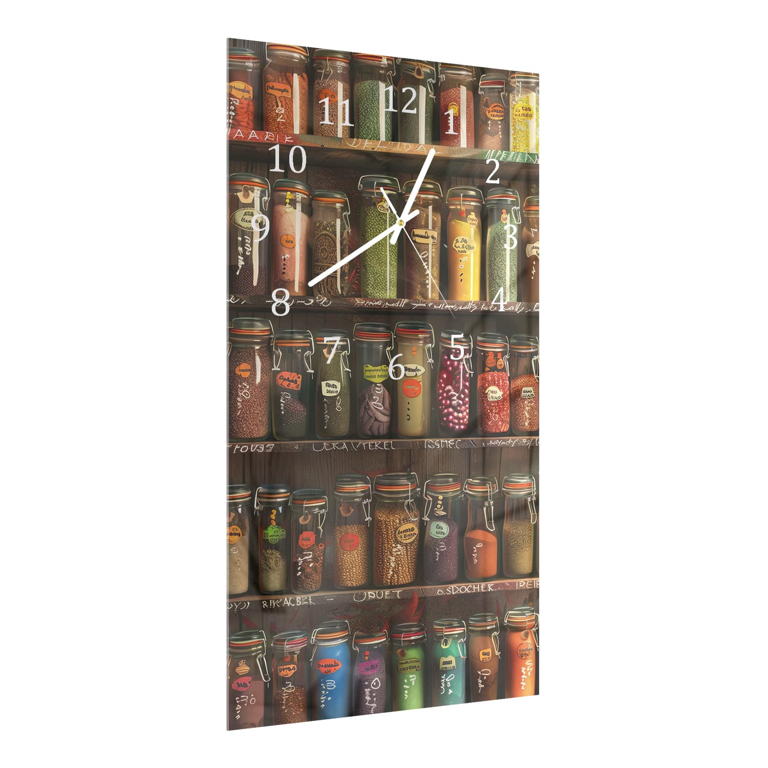 Wanduhr 30x60 - Bunte Kräutergläser