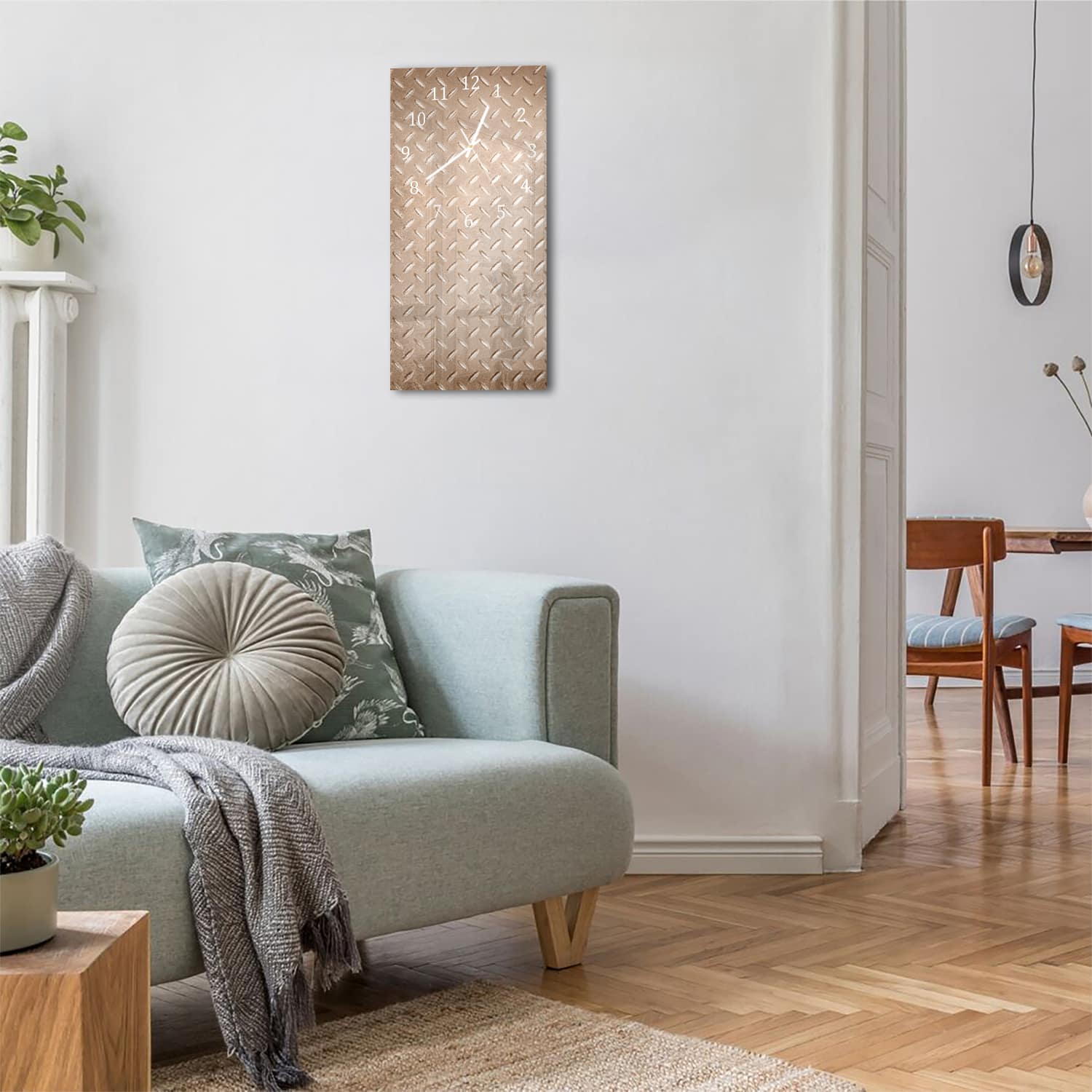 Wanduhr 30x60 - Rostige Riffelblech