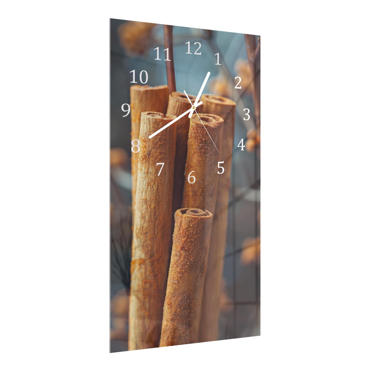 Wanduhr 30x60 - Zimtstangen Nahaufnahme