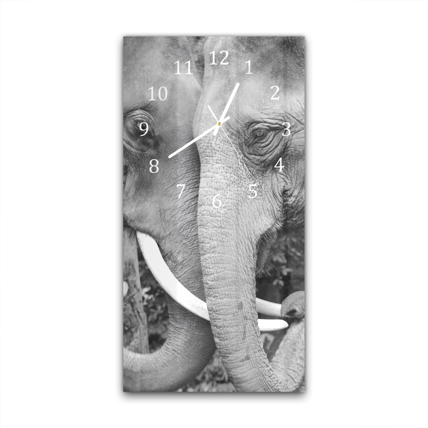 Wanduhr 30x60 - Zwei Elefanten