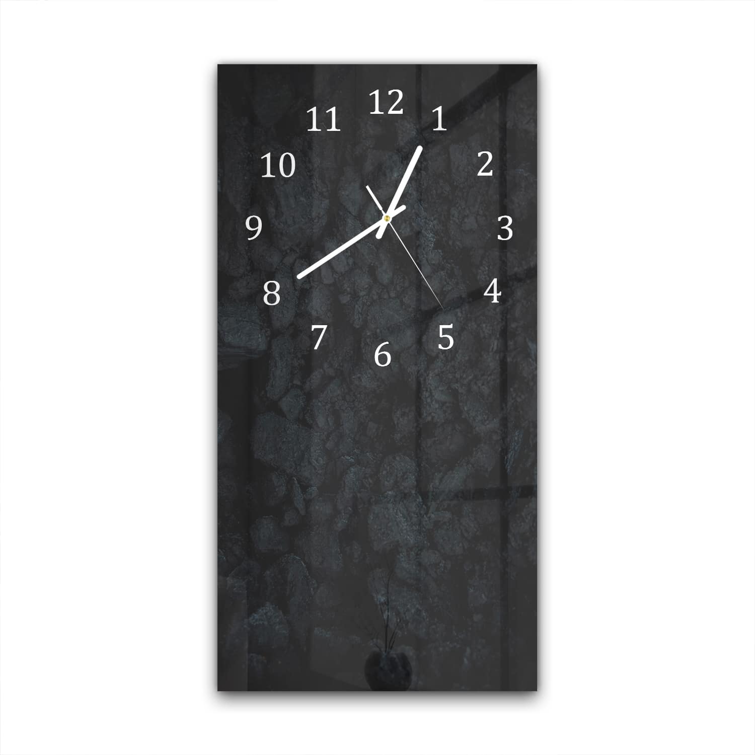 Wanduhr 30x60 - Schwarze Wand