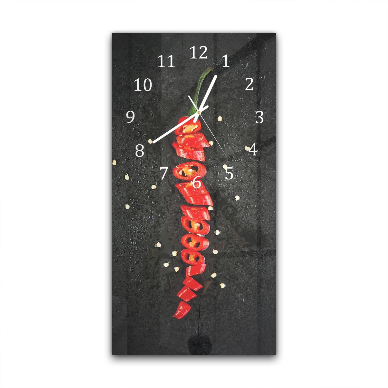 Wanduhr 30x60 - Geschnittene Paprika
