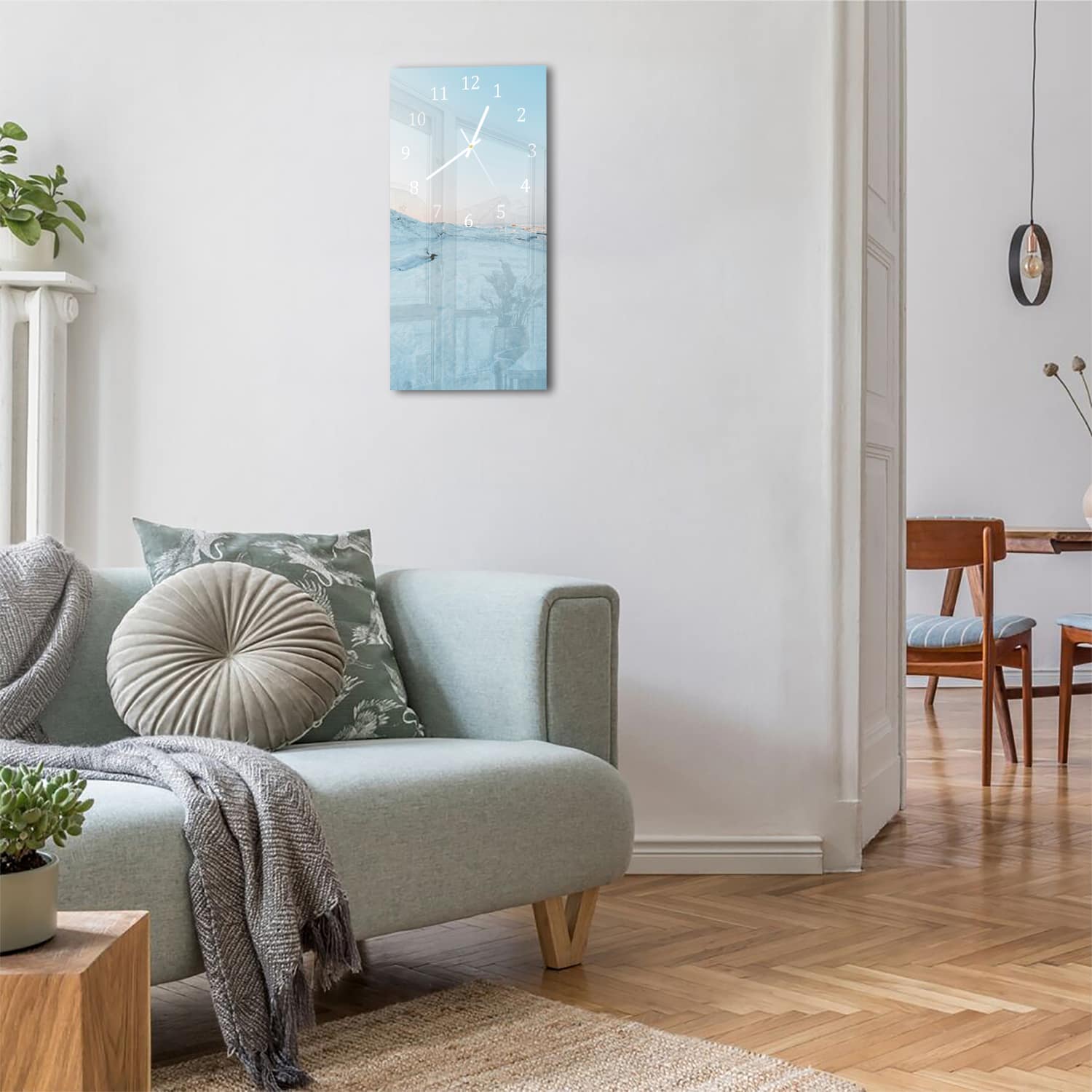 Wanduhr 30x60 - Winterliche Küste