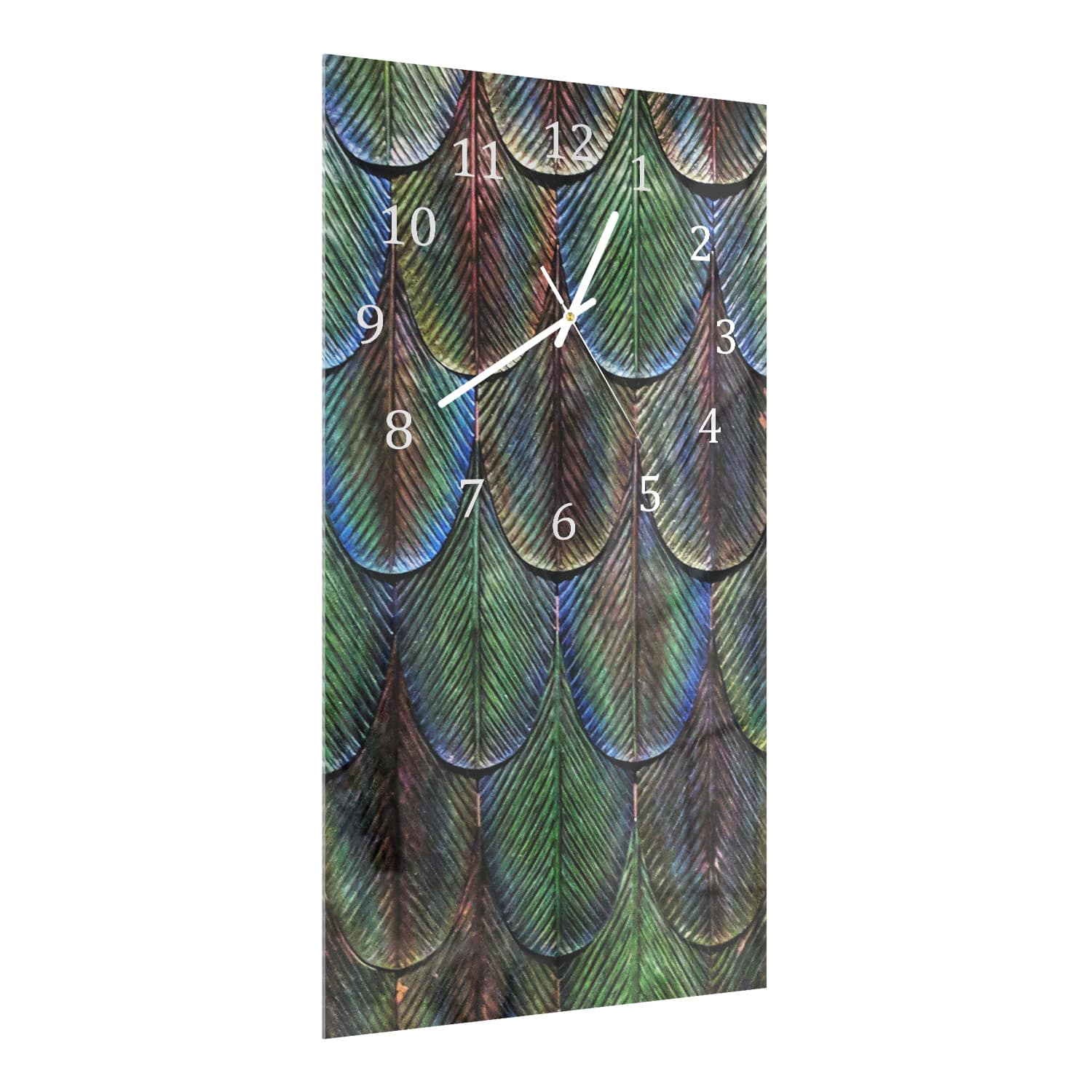 Wanduhr 30x60 - Blättertextur