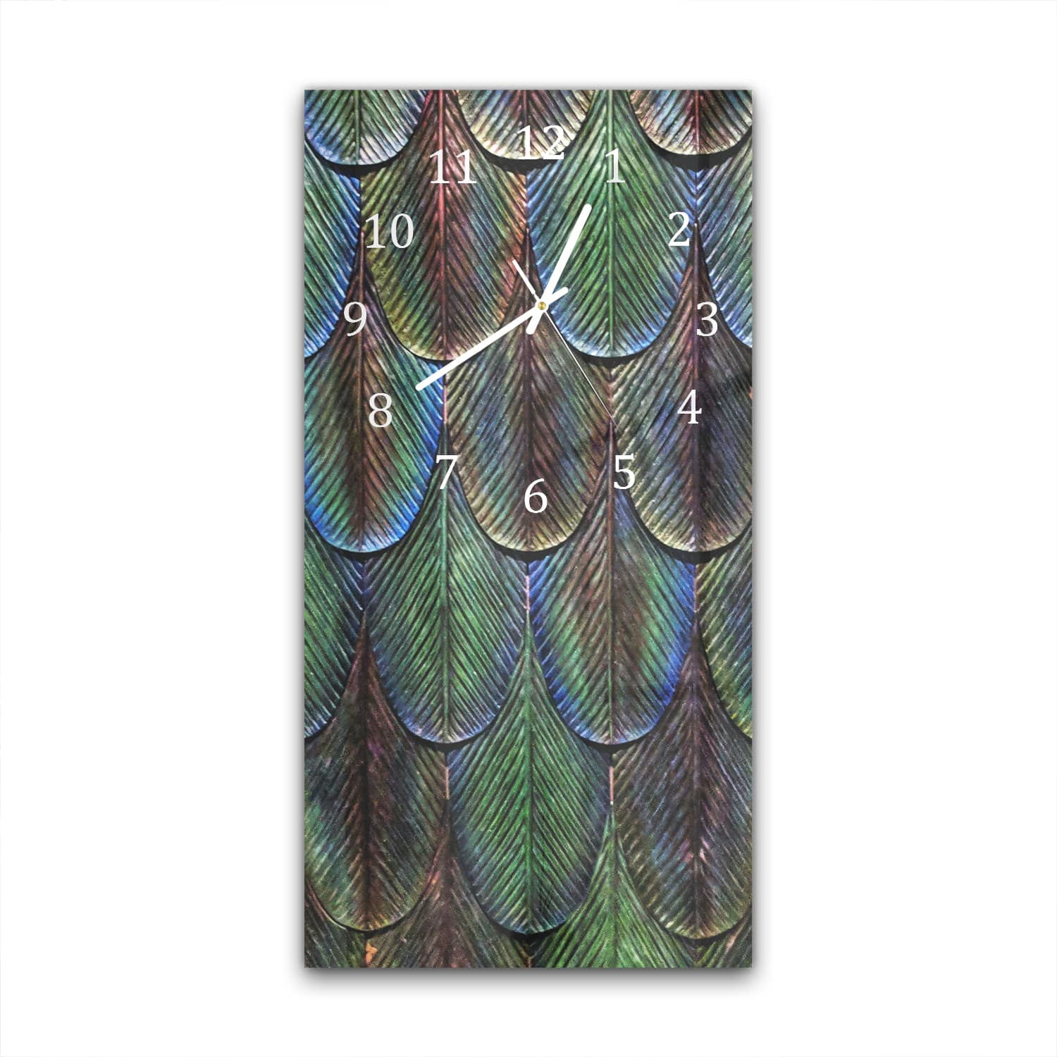 Wanduhr 30x60 - Blättertextur