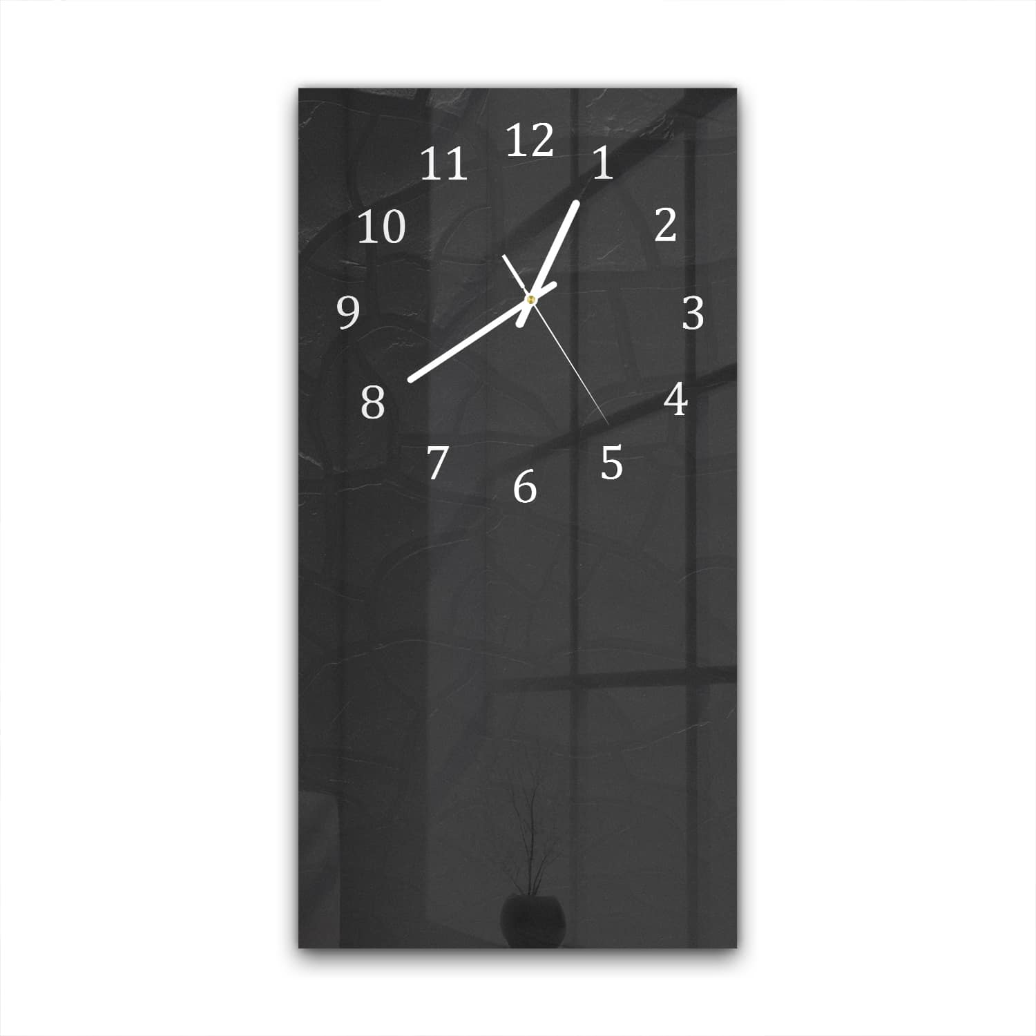 Wanduhr 30x60 - Schwarz-weiße Textur