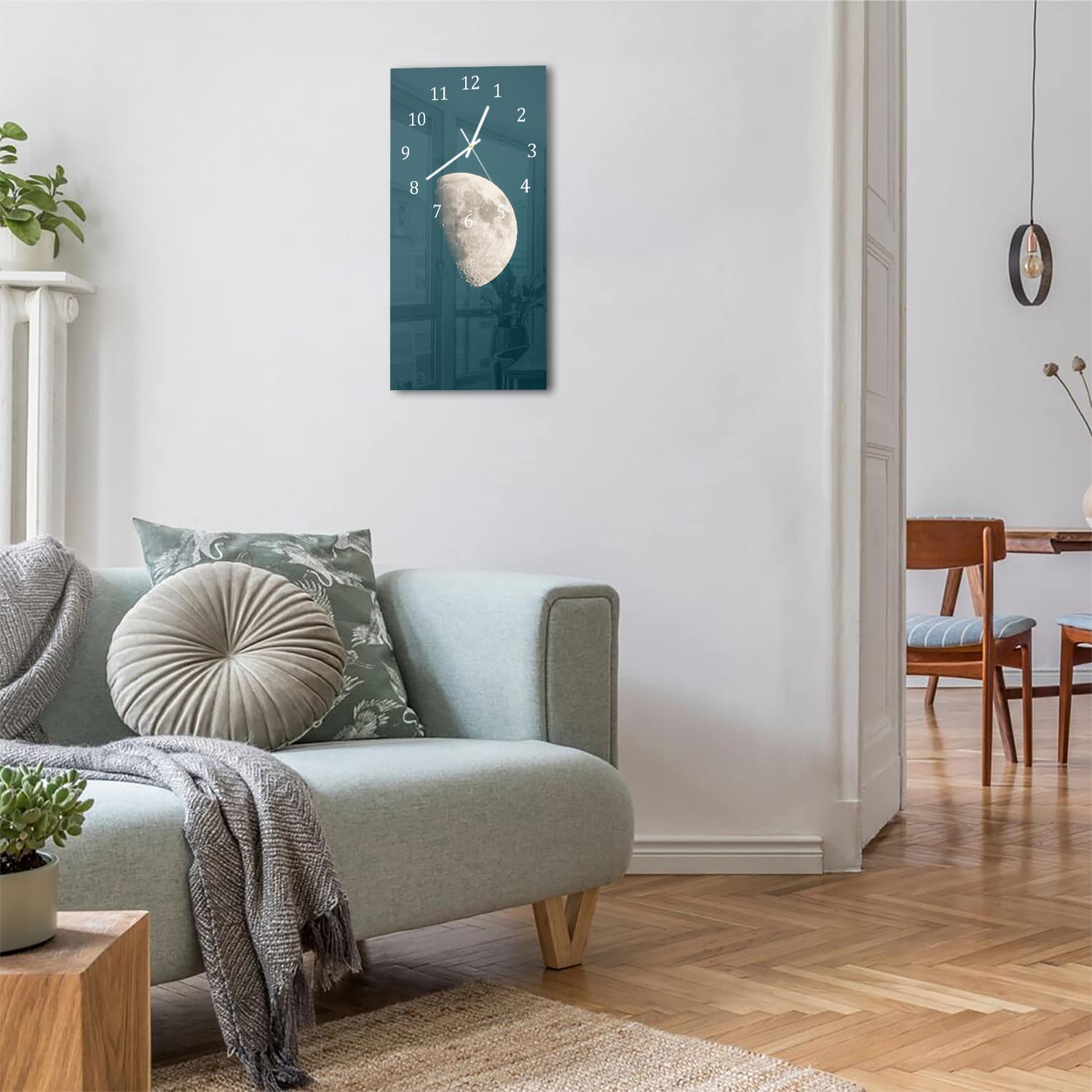 Wanduhr 30x60 - Halbmond