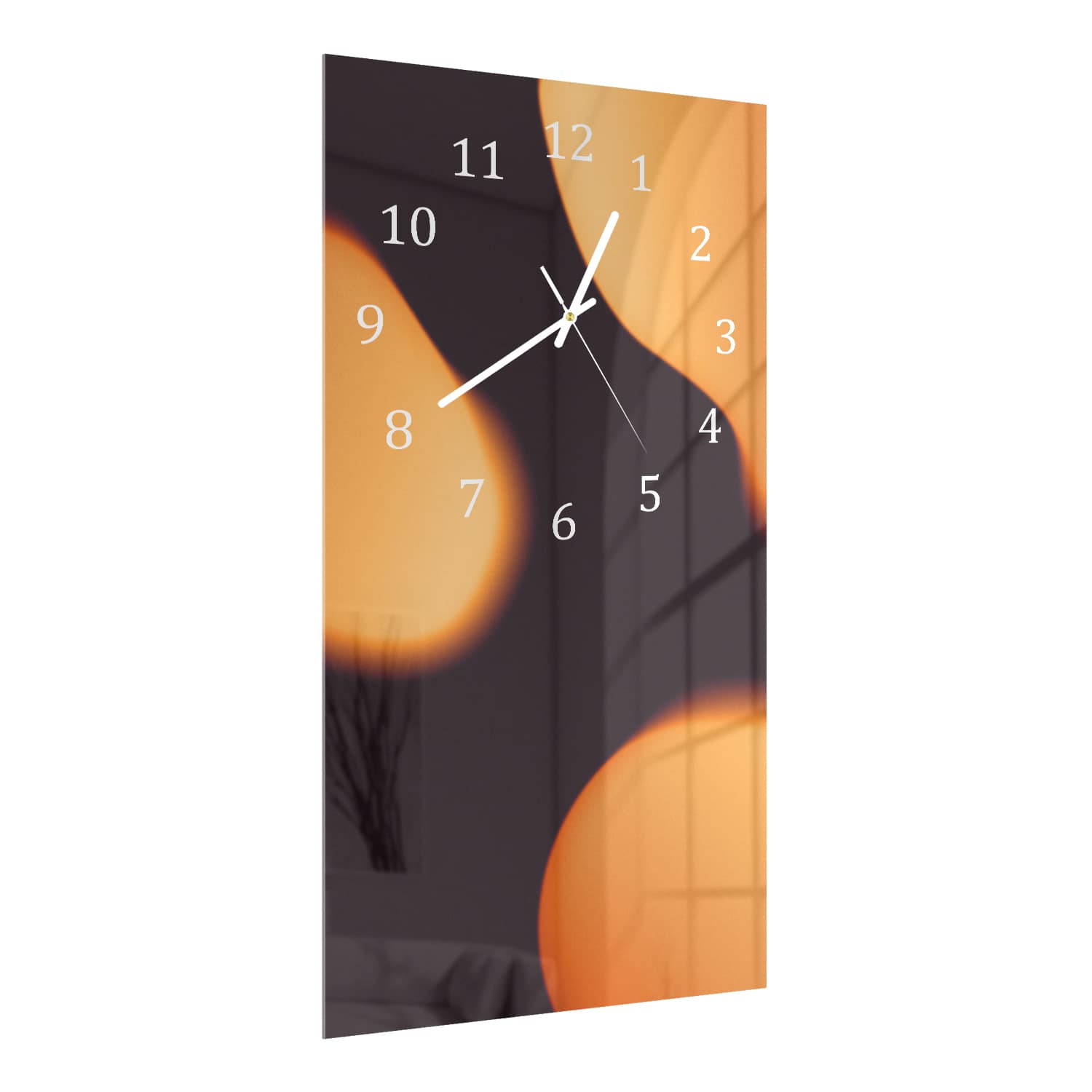 Wanduhr 30x60 - Abstrakte Orange Formen