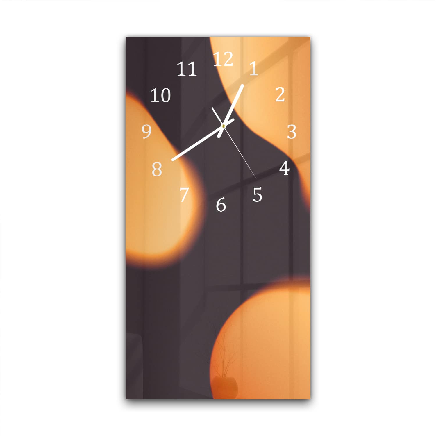 Wanduhr 30x60 - Abstrakte Orange Formen