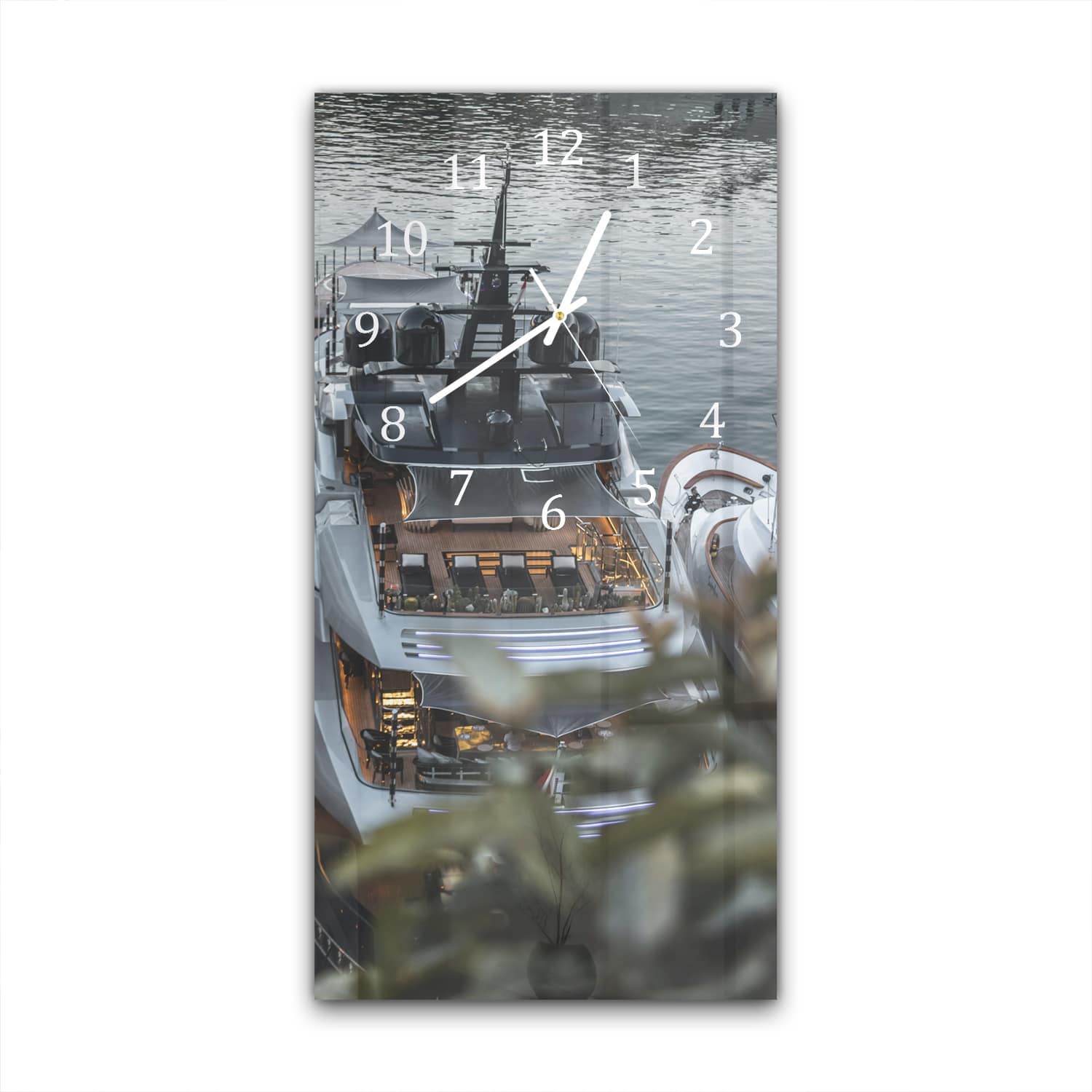 Wanduhr 30x60 - Jacht am Abend