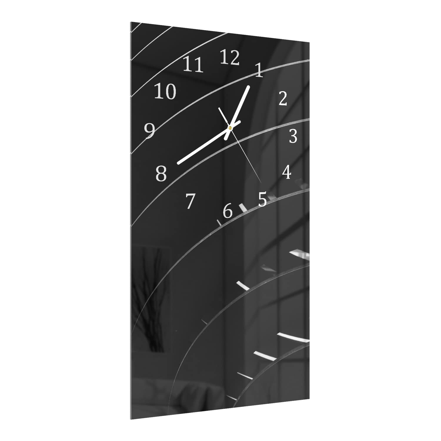 Wanduhr 30x60 - Gebäude in Schwarz-Weiß