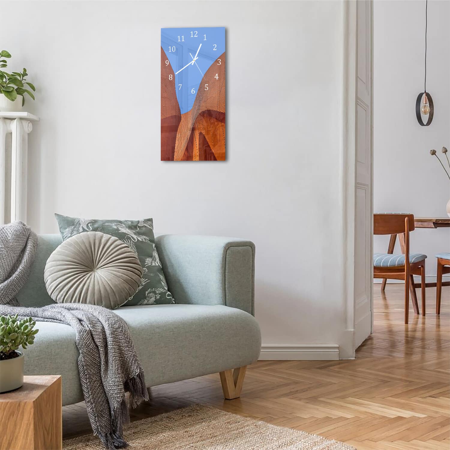 Wanduhr 30x60 - Wellenförmige Mauern