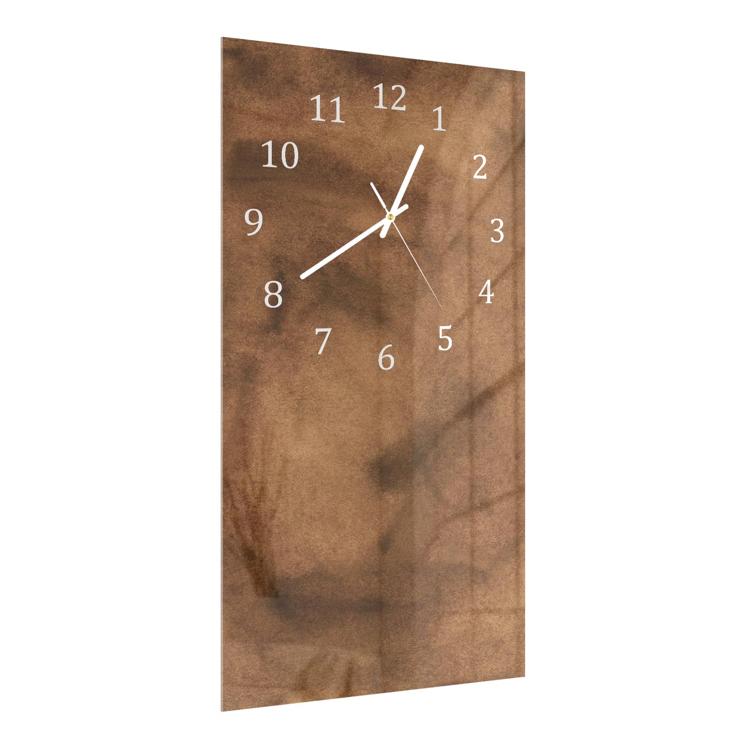 Wanduhr 30x60 - Aquarellmalerei Braun
