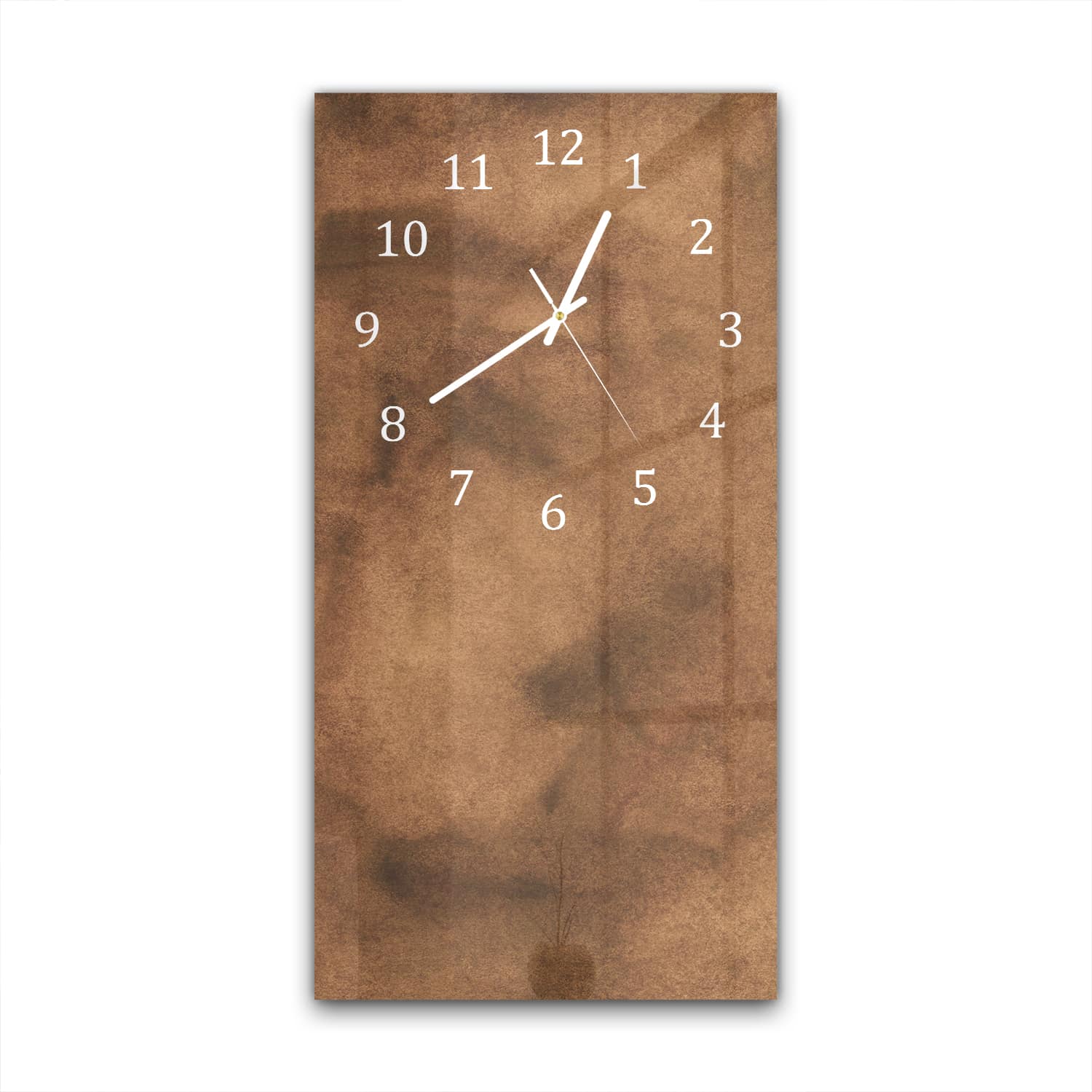 Wanduhr 30x60 - Aquarellmalerei Braun
