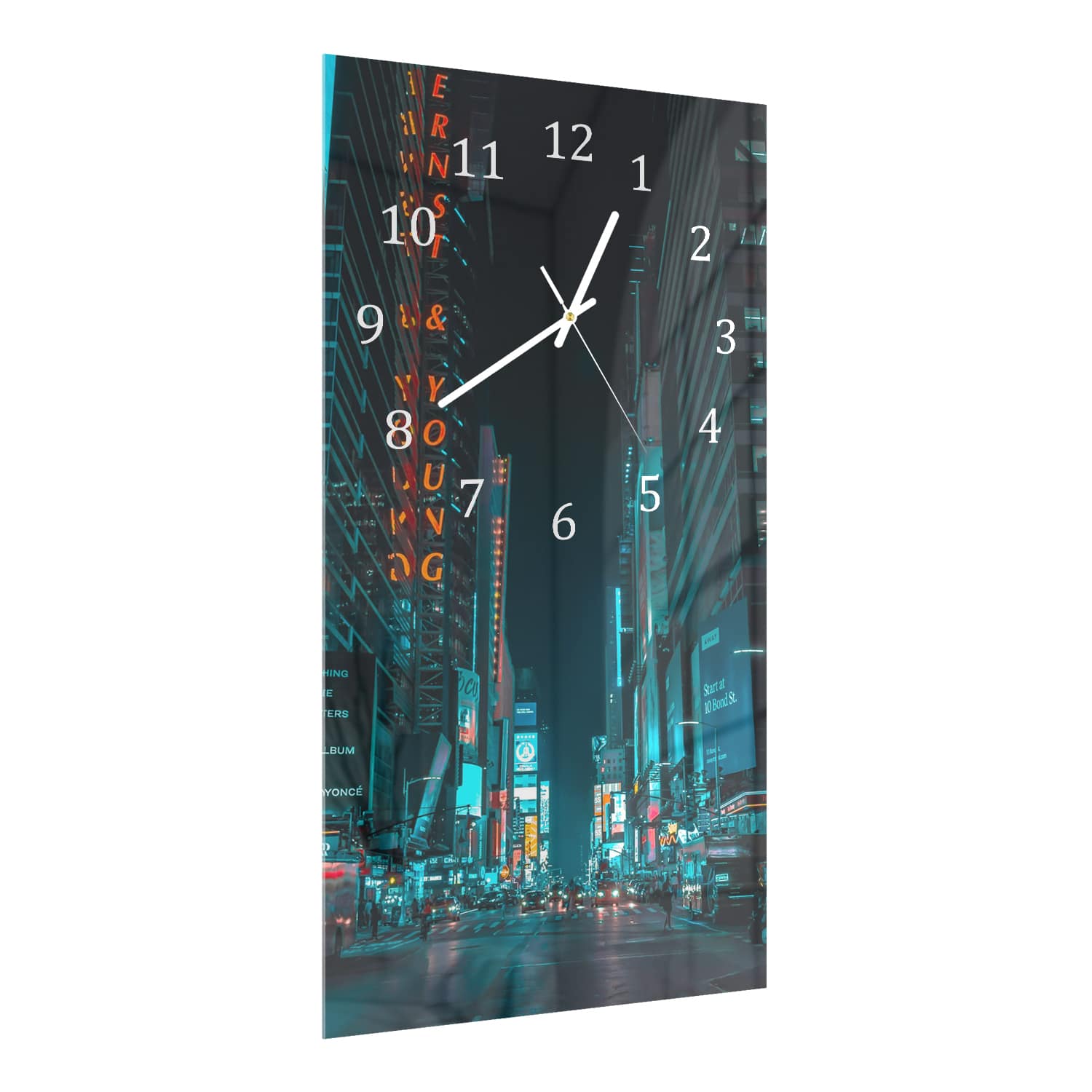 Wanduhr 30x60 - Nacht in der Stadt