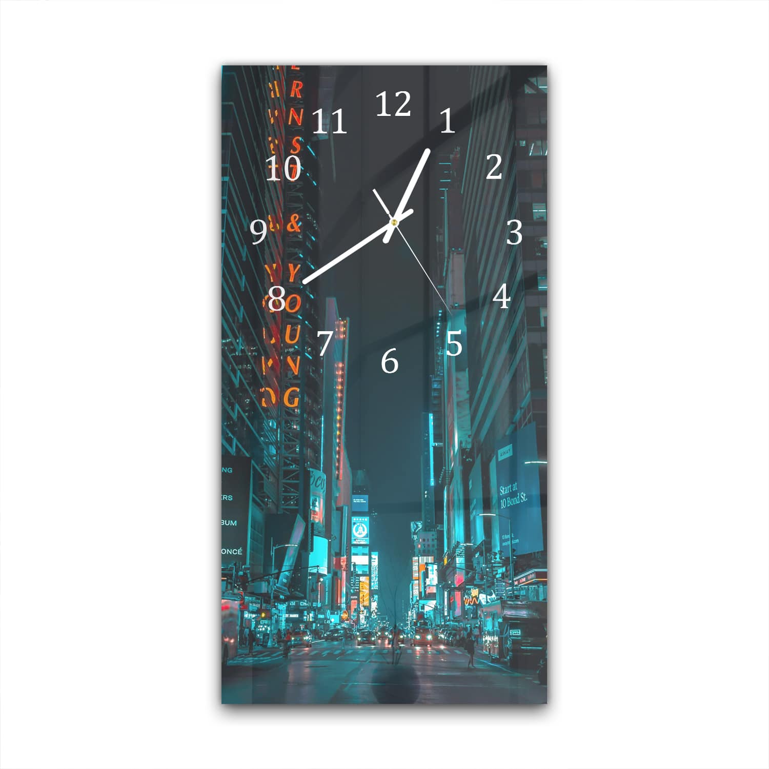 Wanduhr 30x60 - Nacht in der Stadt