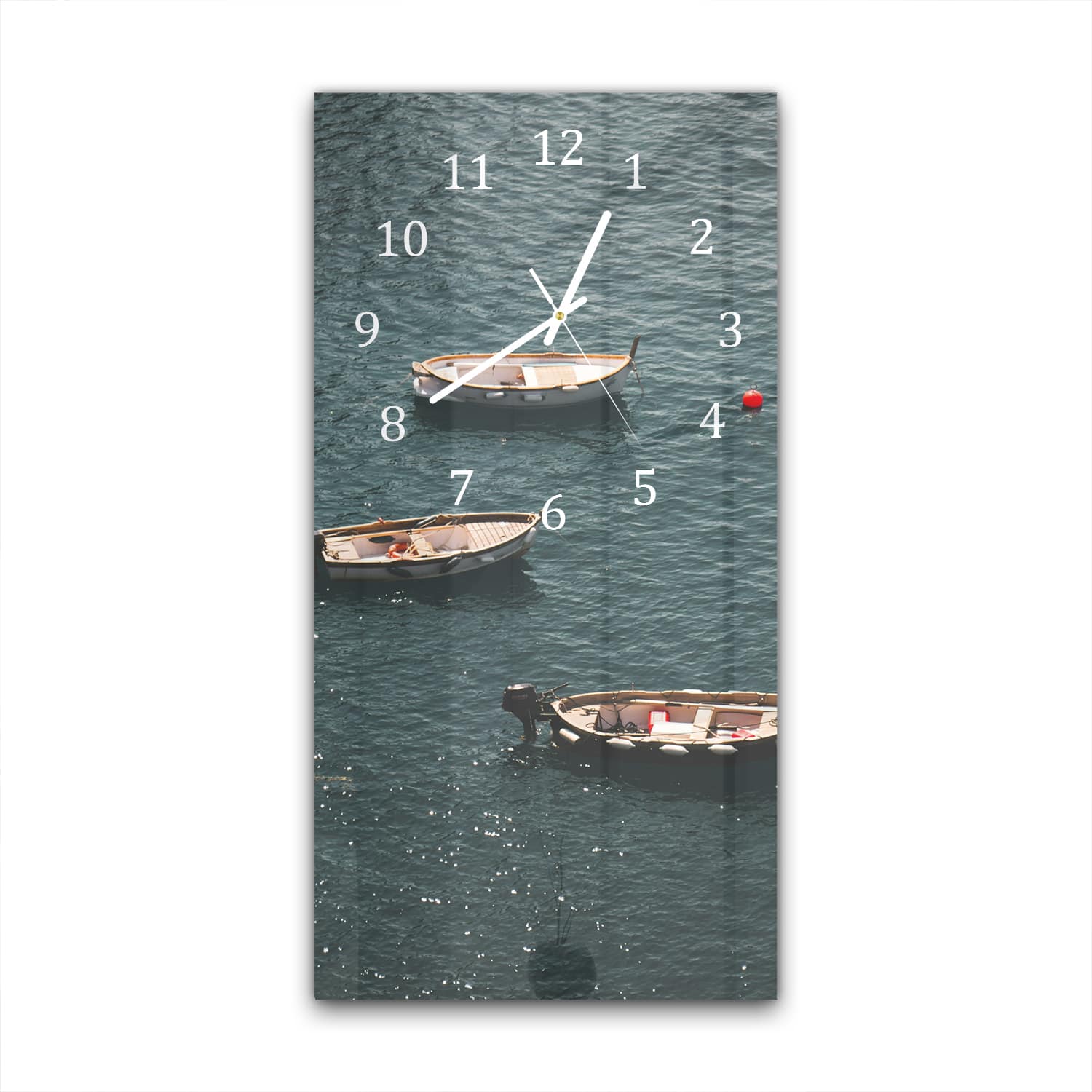 Wanduhr 30x60 - Boote im Wasser