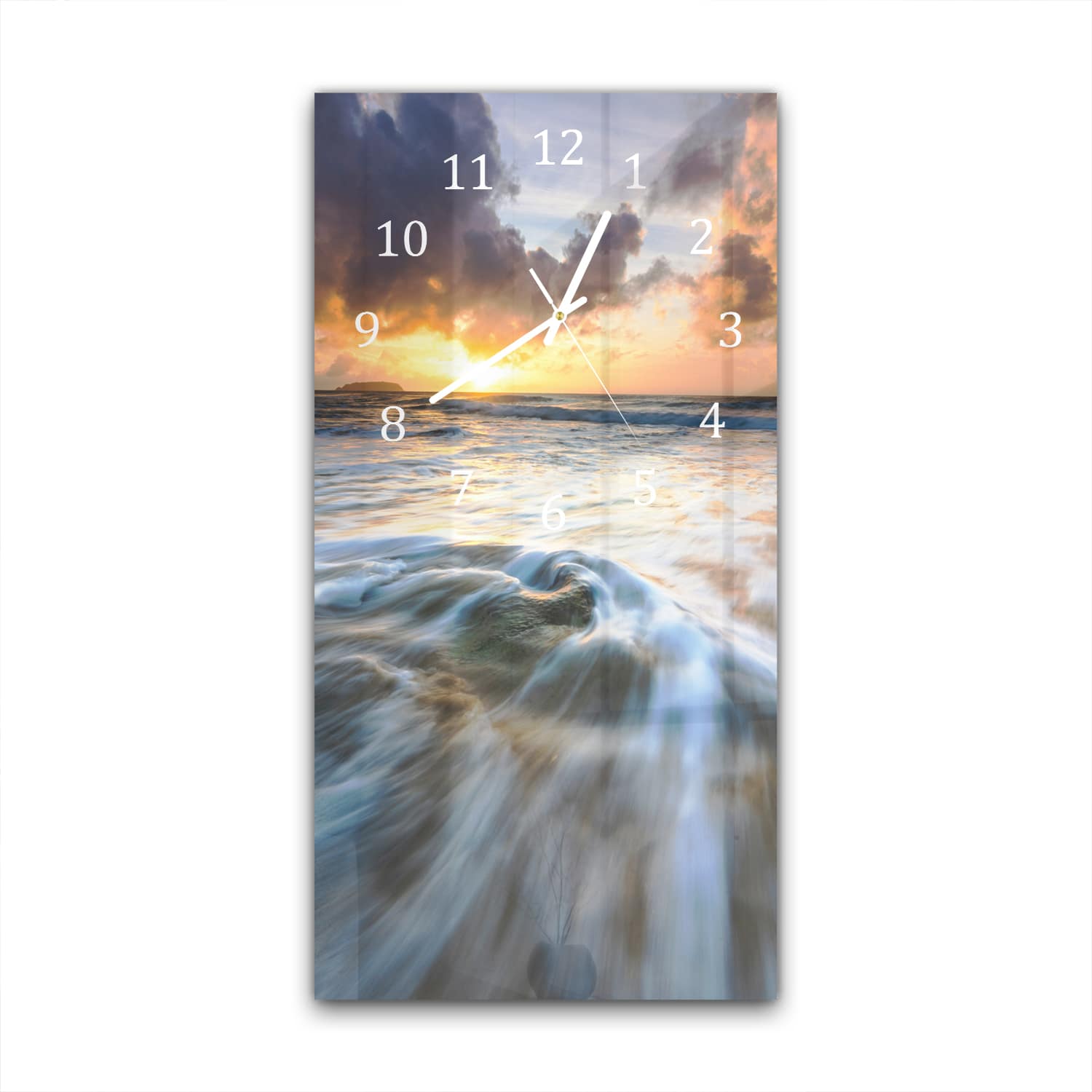 Wanduhr 30x60 - Bewegende Strömung