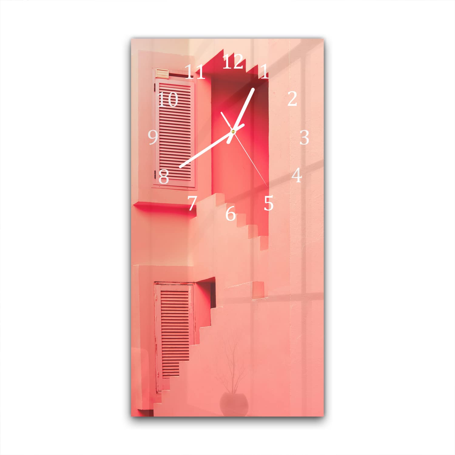 Wanduhr 30x60 - Abstrakte Treppen