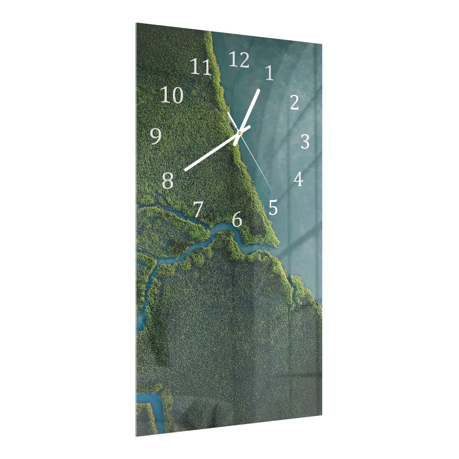 Wanduhr 30x60 - Mangrovenwald von oben