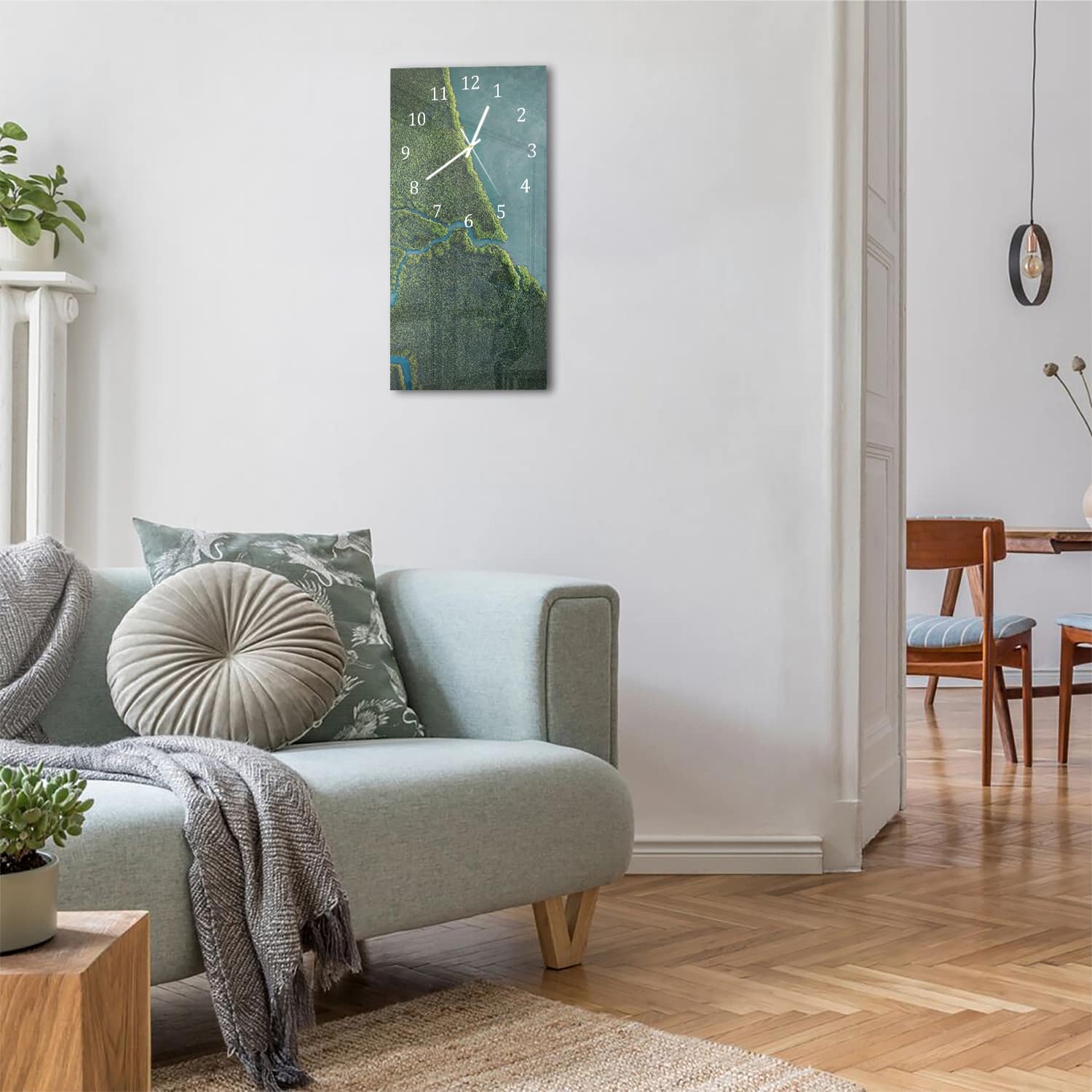 Wanduhr 30x60 - Mangrovenwald von oben