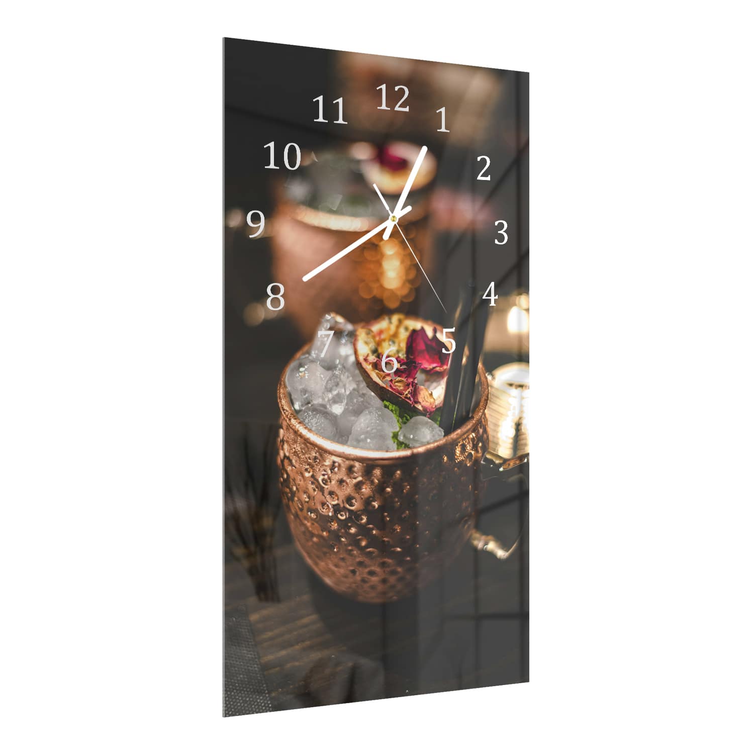 Wanduhr 30x60 - Exotischer Cocktail