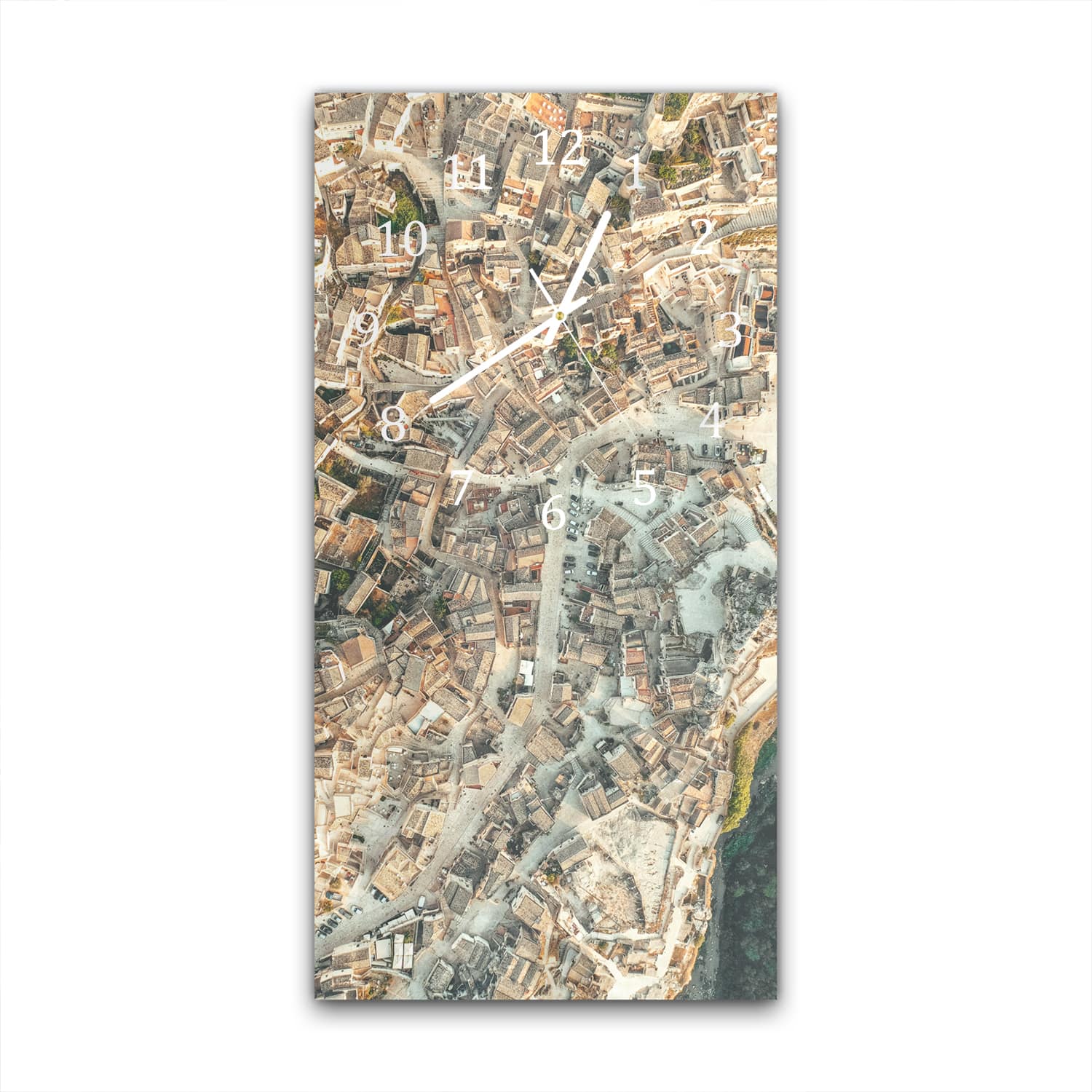 Wanduhr 30x60 - Straßenstruktur von oben