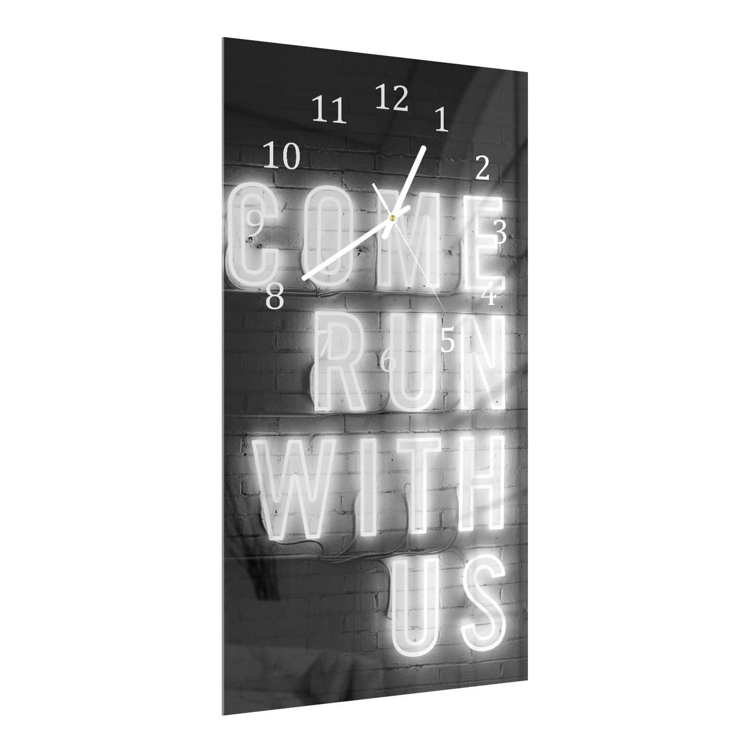 Wanduhr 30x60 - Komm, lauf mit uns