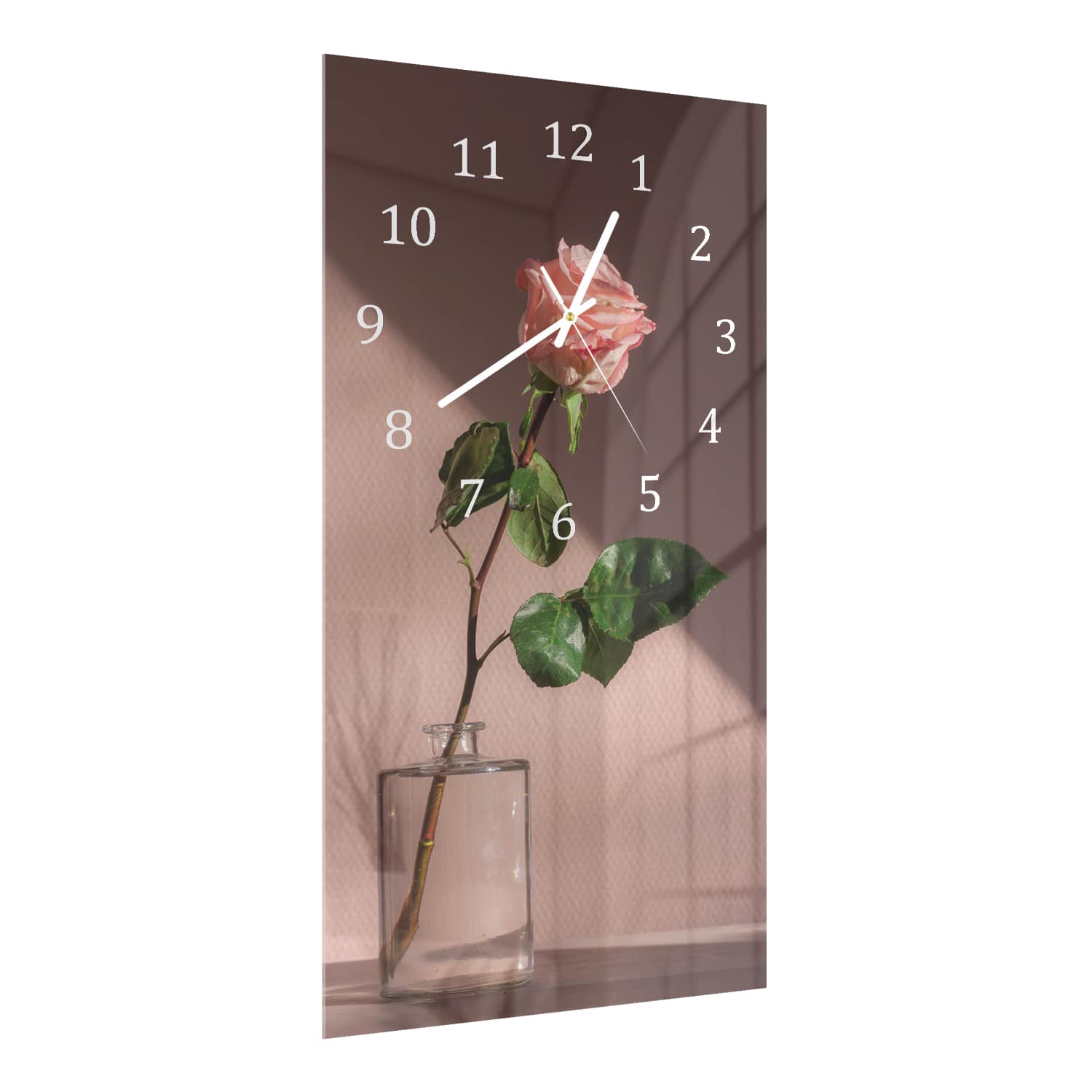 Wanduhr 30x60 - Rose in Vase