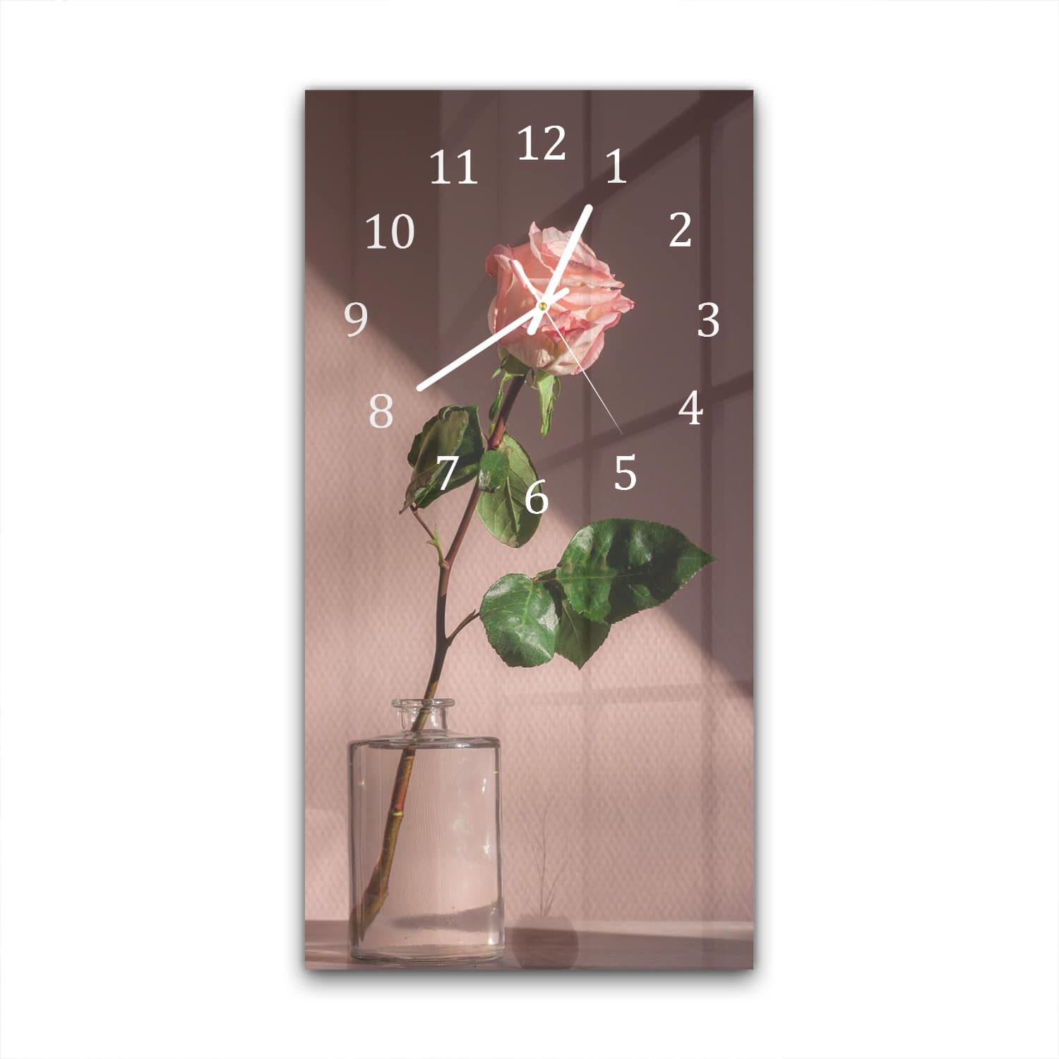 Wanduhr 30x60 - Rose in Vase