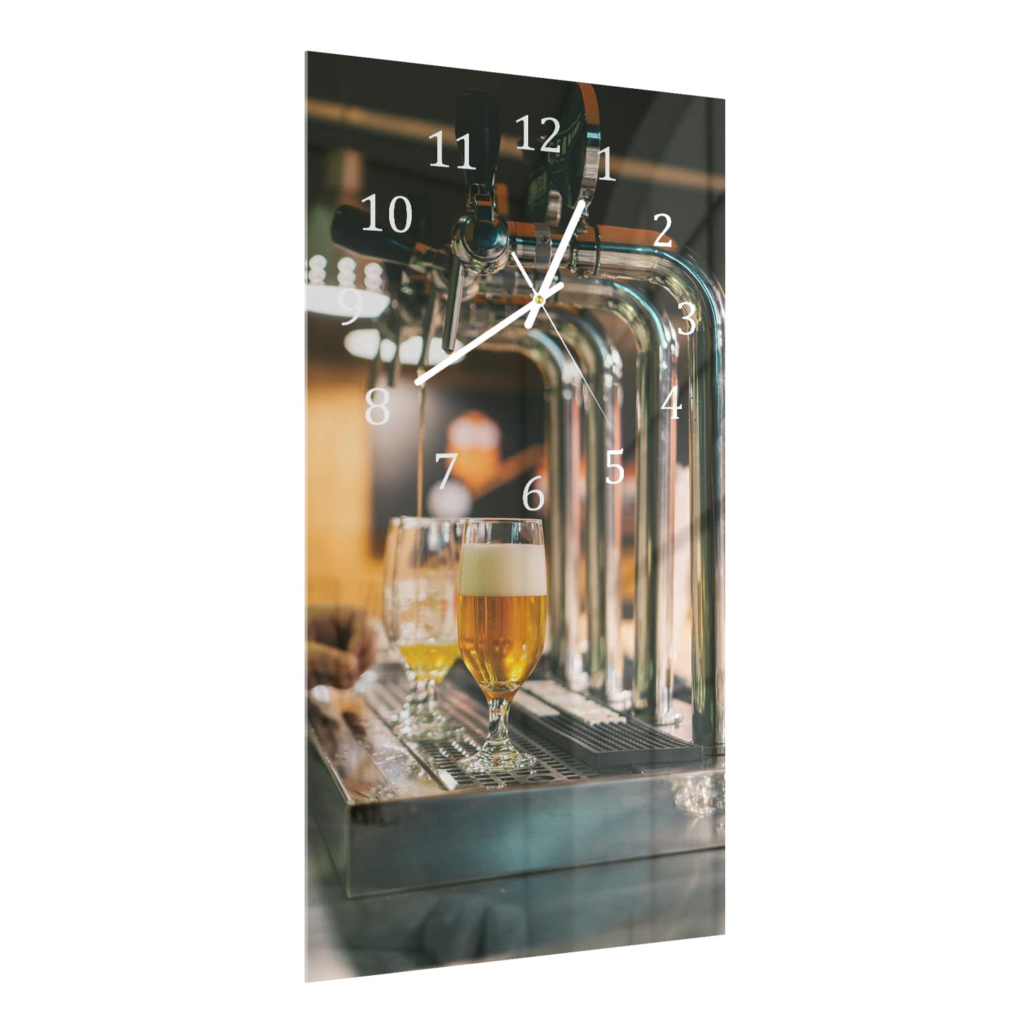 Wanduhr 30x60 - Bier am Hahn