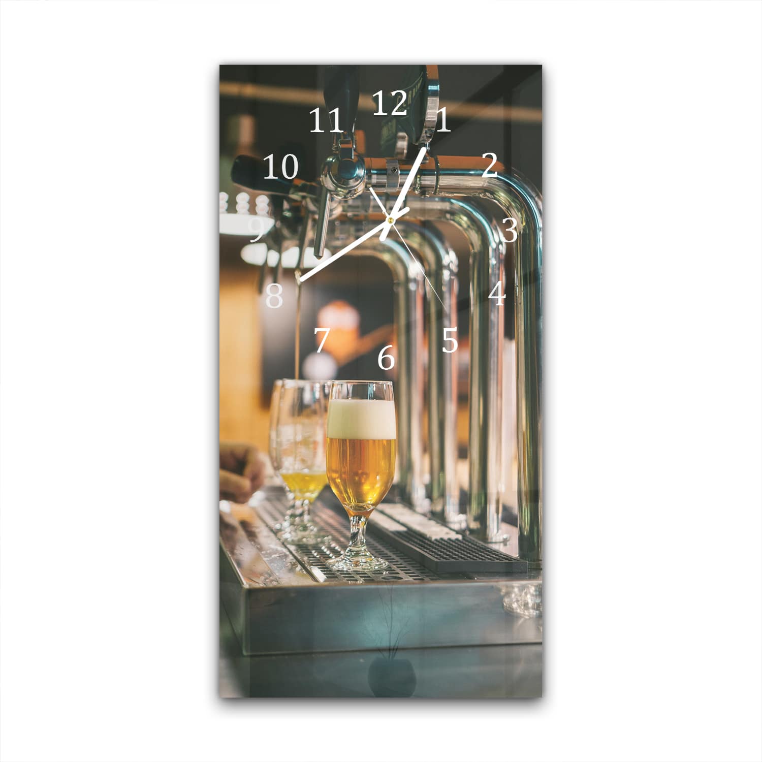 Wanduhr 30x60 - Bier am Hahn