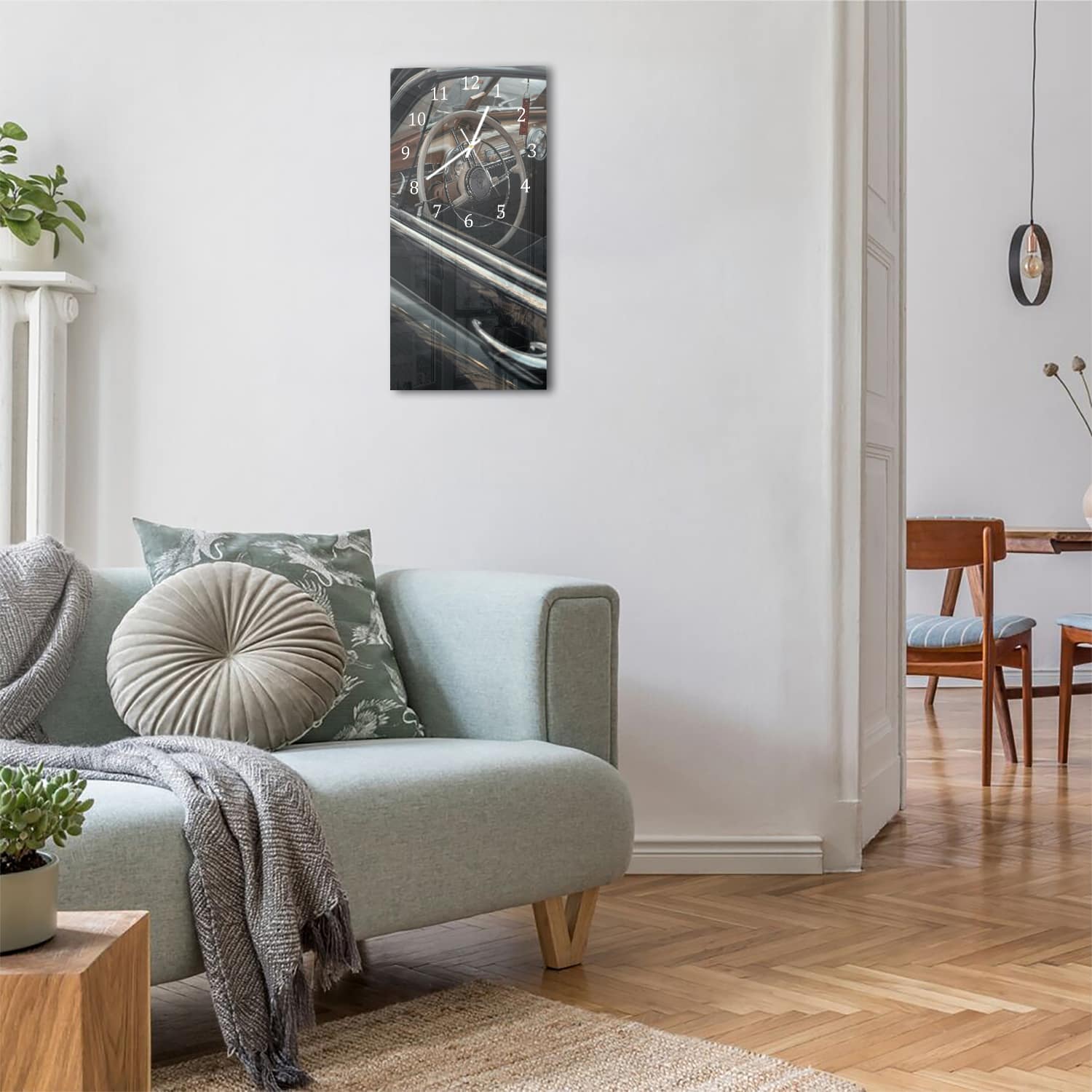 Wanduhr 30x60 - Altes Lenkrad