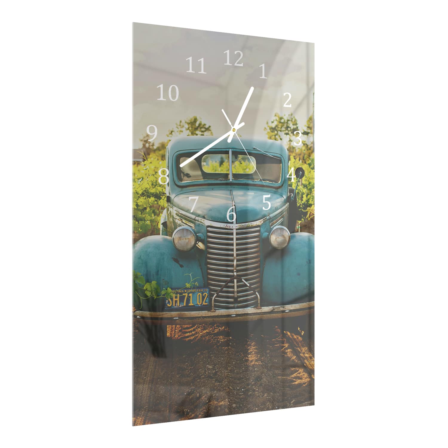 Wanduhr 30x60 - Bauernhof-Auto