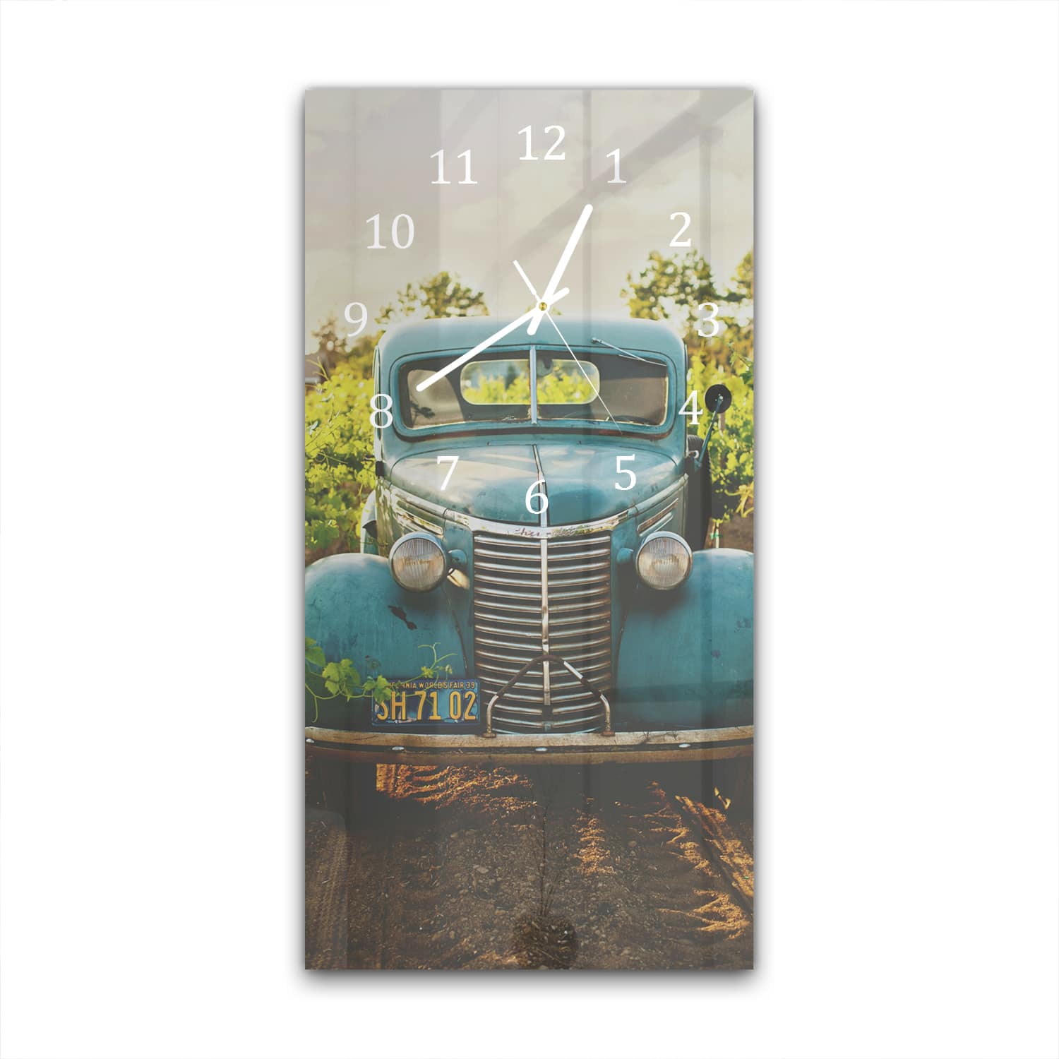 Wanduhr 30x60 - Bauernhof-Auto