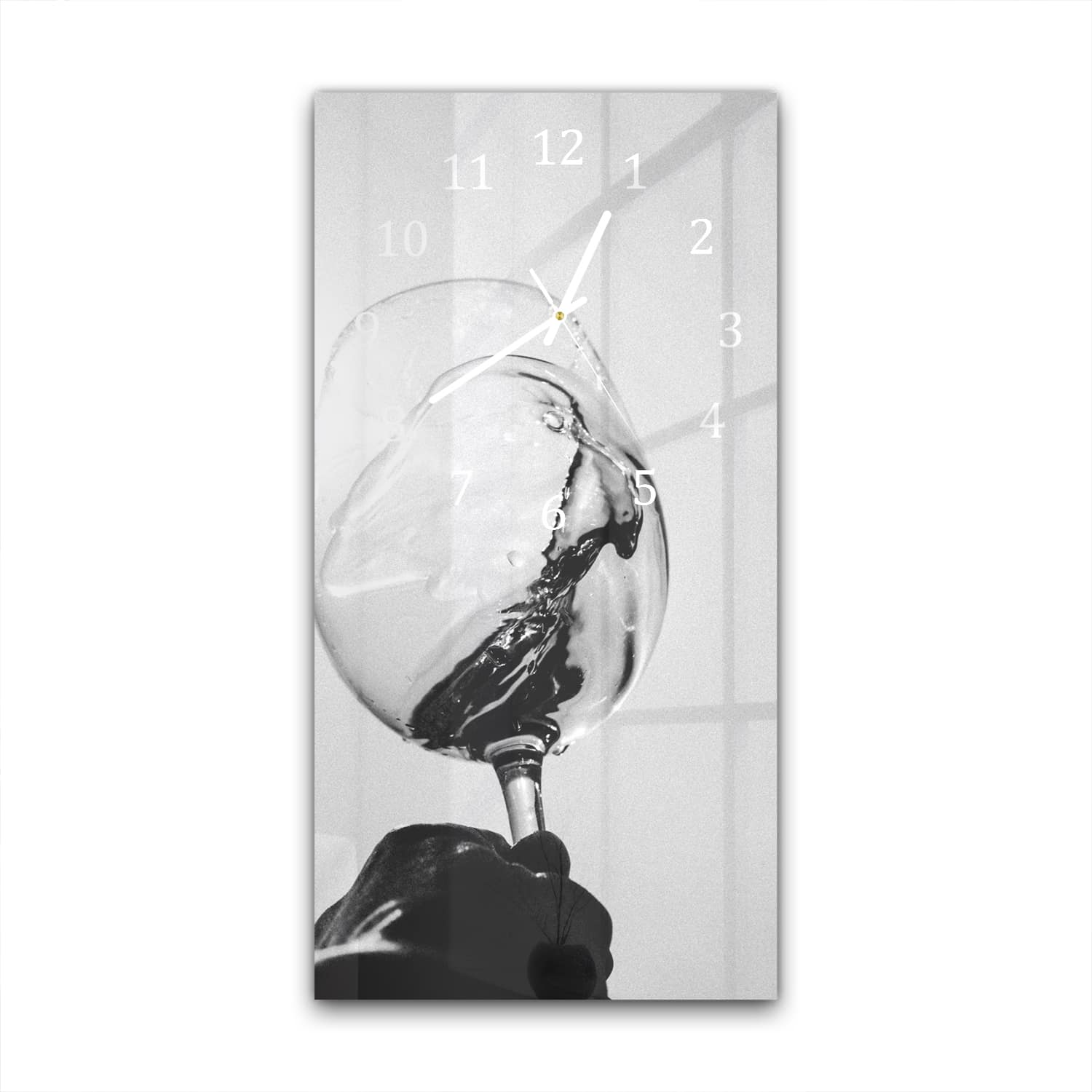 Wanduhr 30x60 - Wein in Schwarz-Weiß