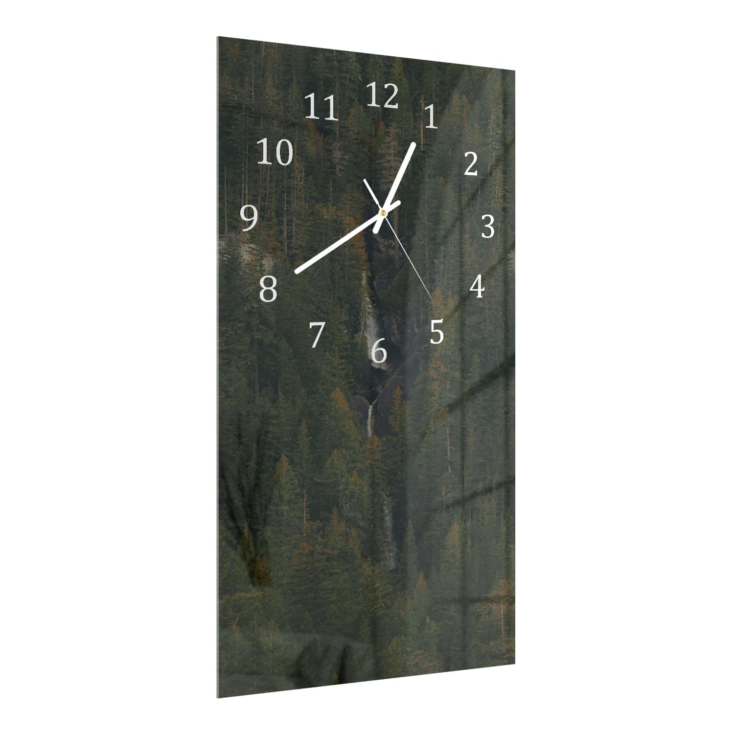 Wanduhr 30x60 - Bäume auf dem Berg