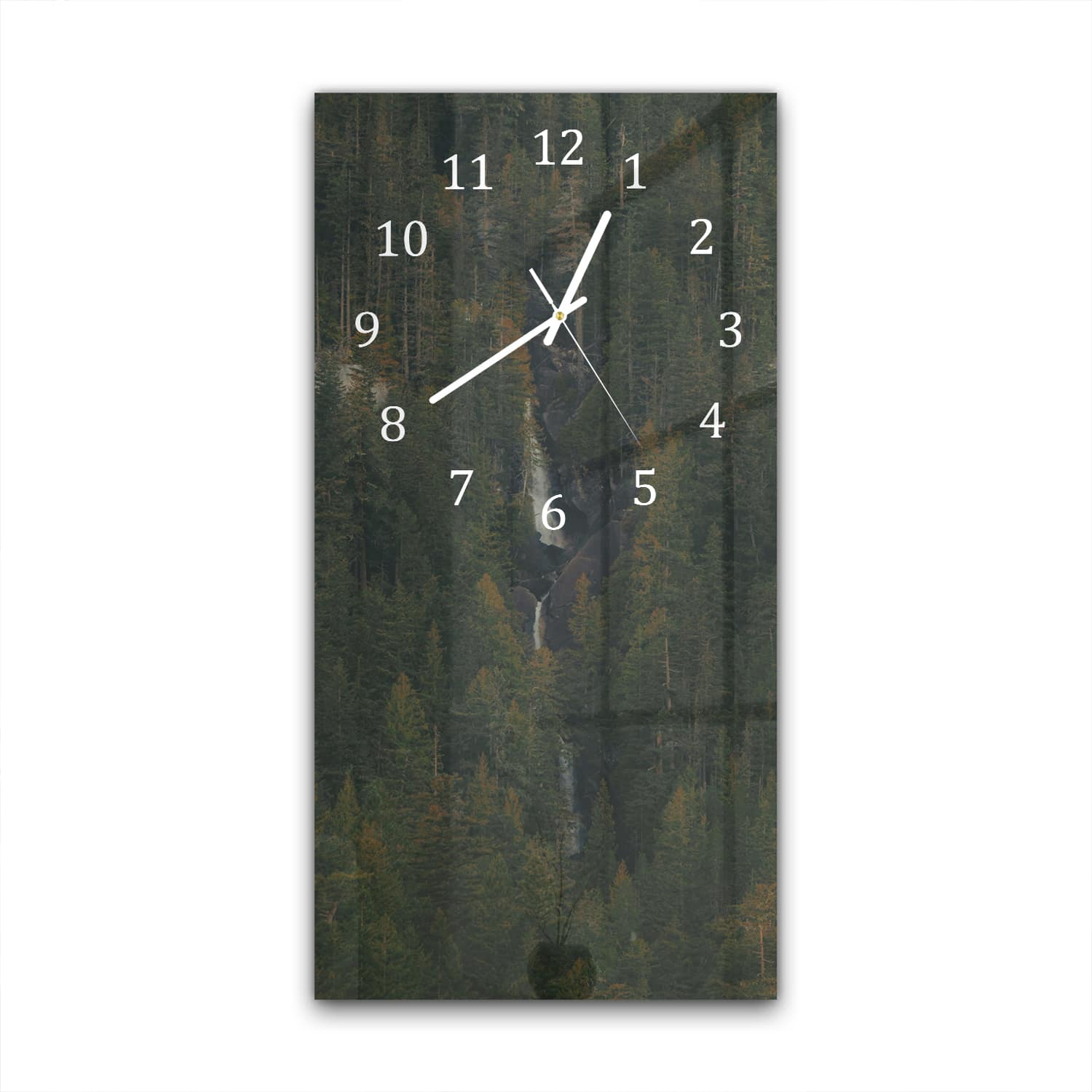 Wanduhr 30x60 - Bäume auf dem Berg
