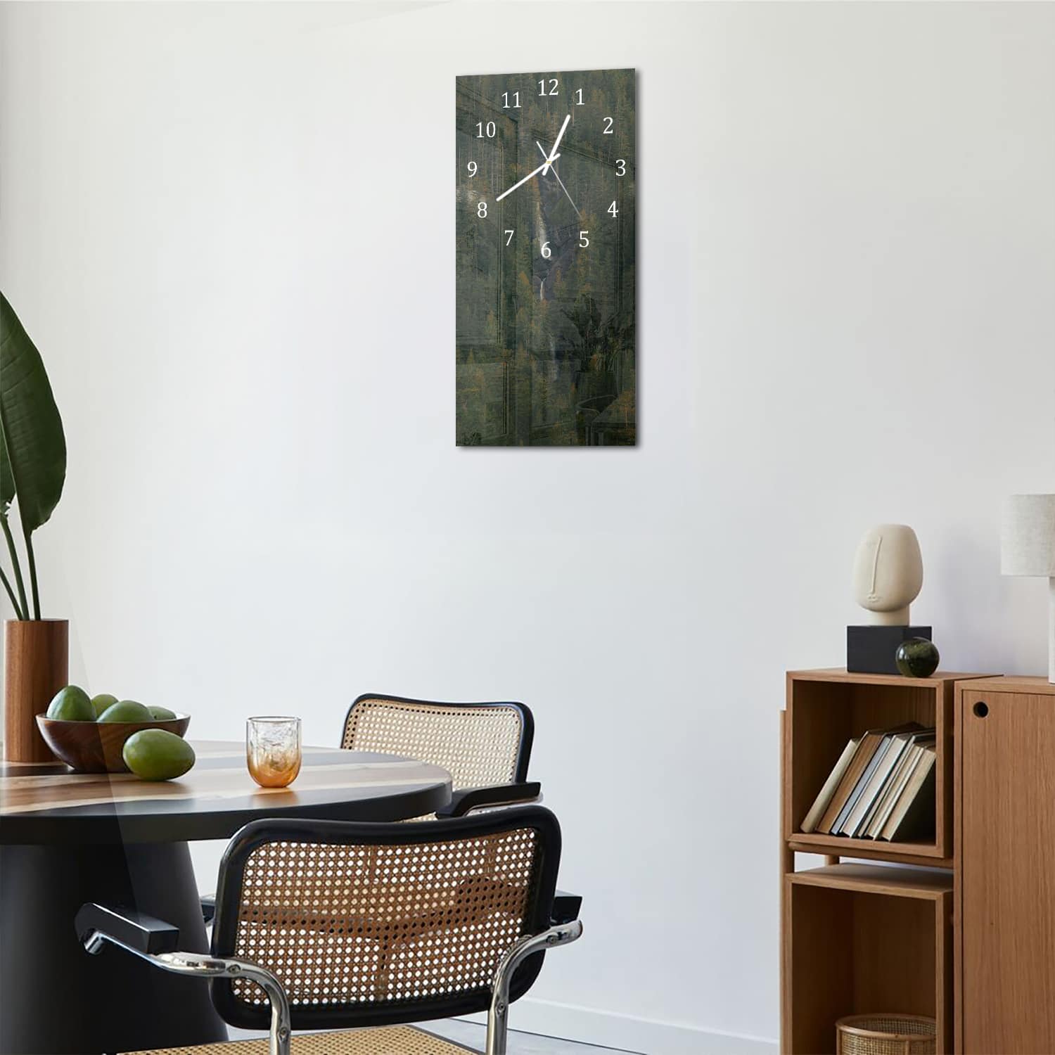 Wanduhr 30x60 - Bäume auf dem Berg