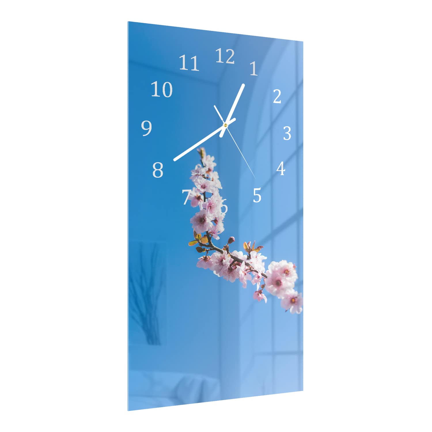 Wanduhr 30x60 - Frühlingsblüte