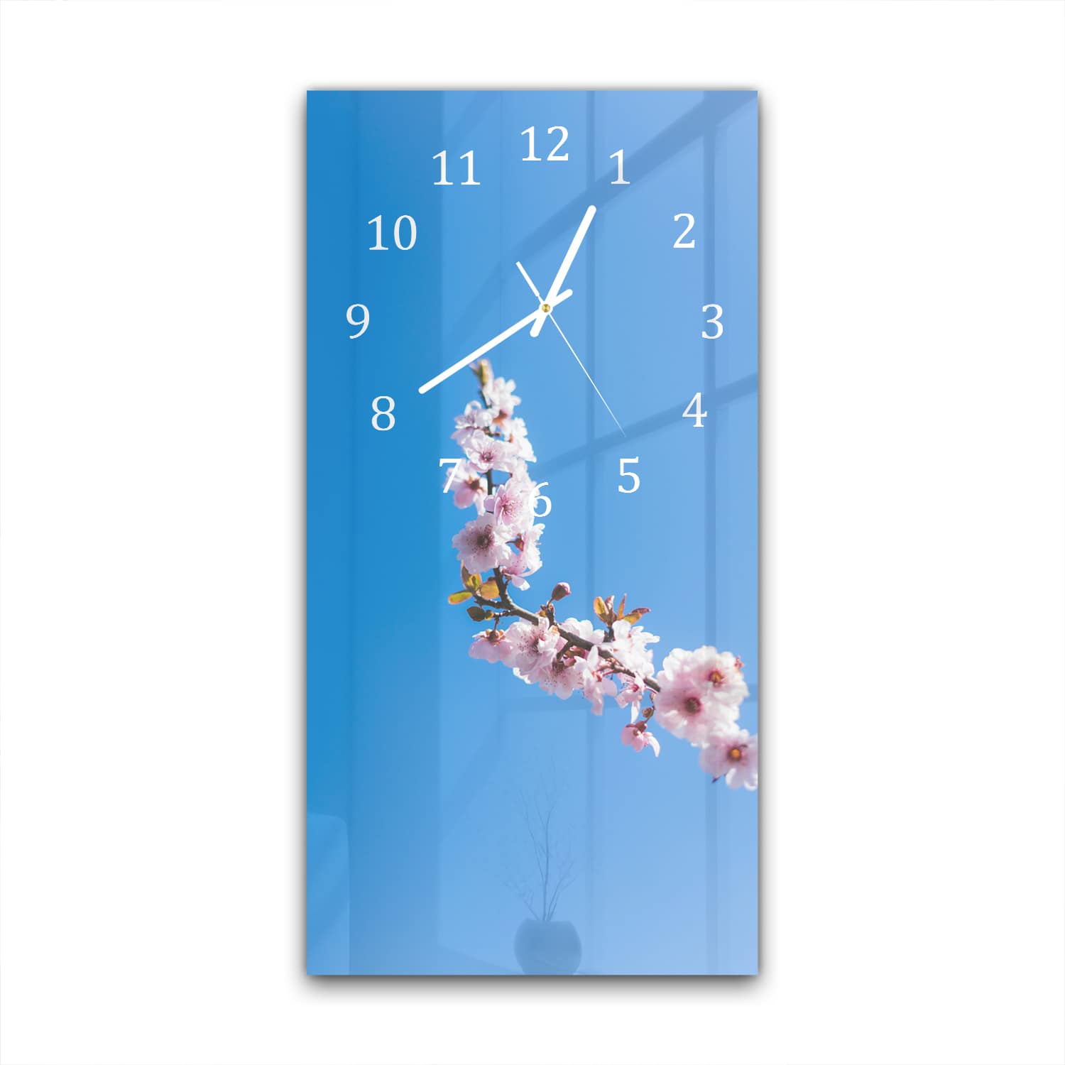 Wanduhr 30x60 - Frühlingsblüte