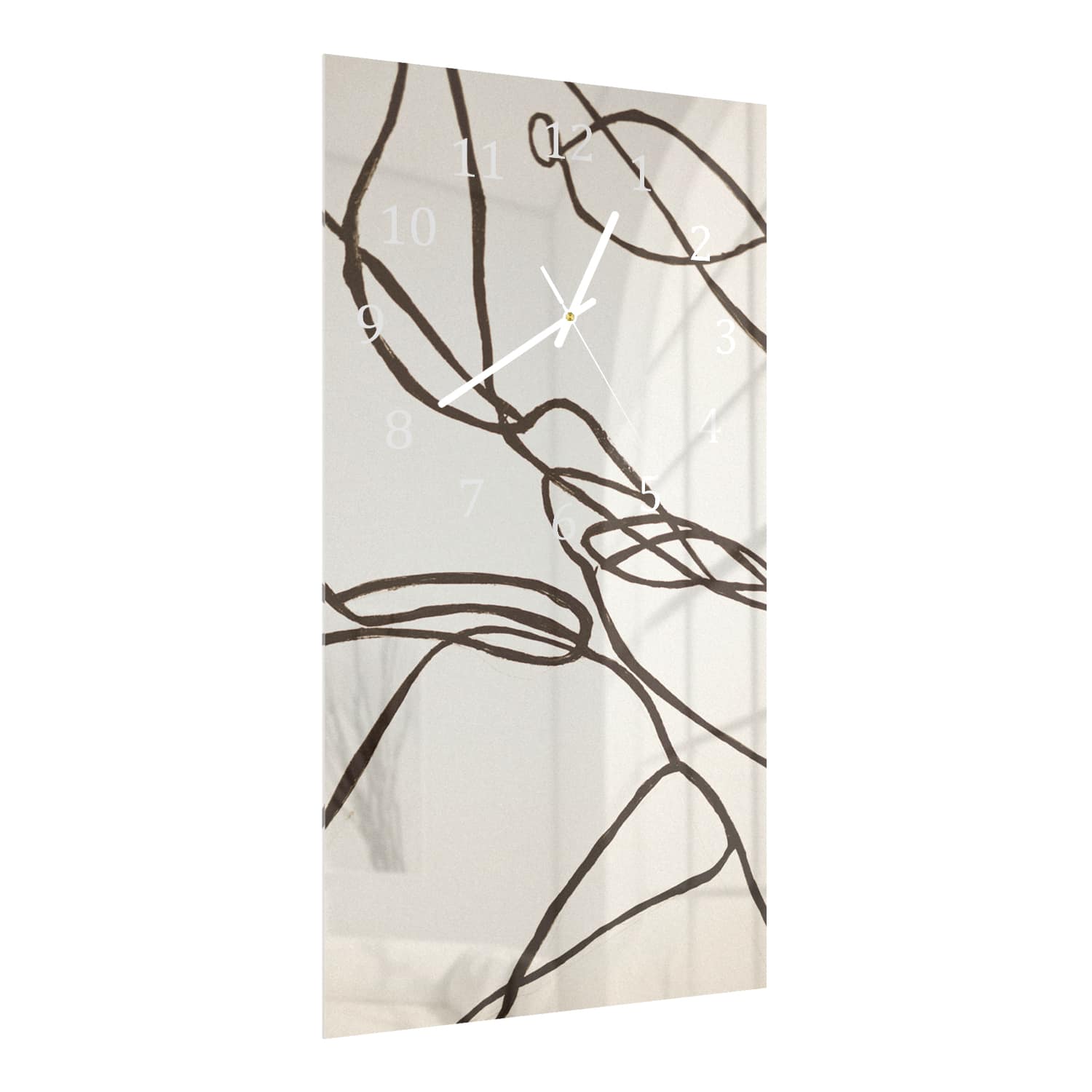 Wanduhr 30x60 - Abstrakte Linienkunst