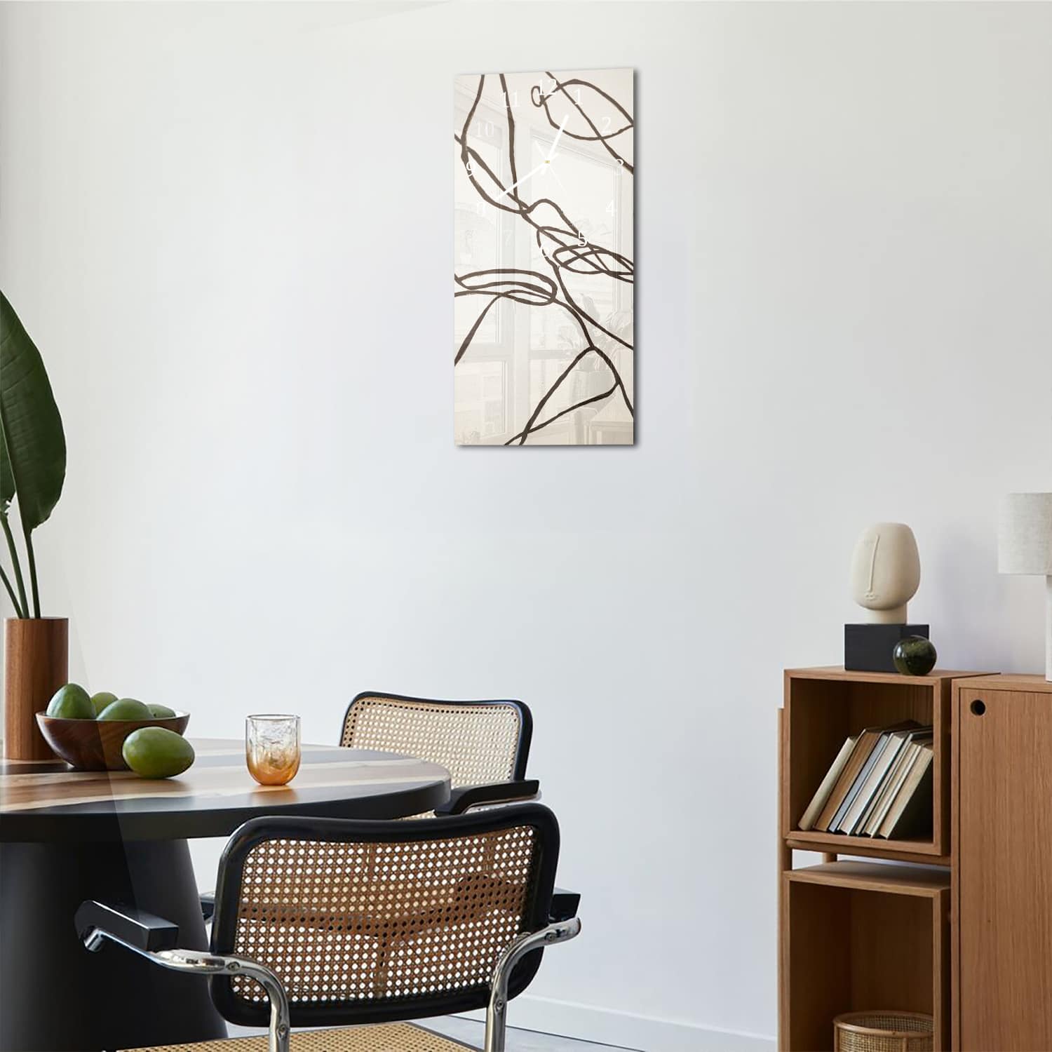 Wanduhr 30x60 - Abstrakte Linienkunst