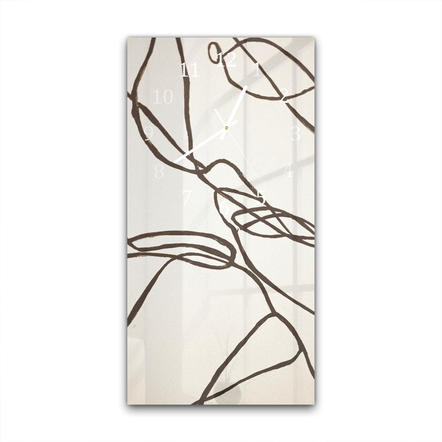 Wanduhr 30x60 - Abstrakte Linienkunst